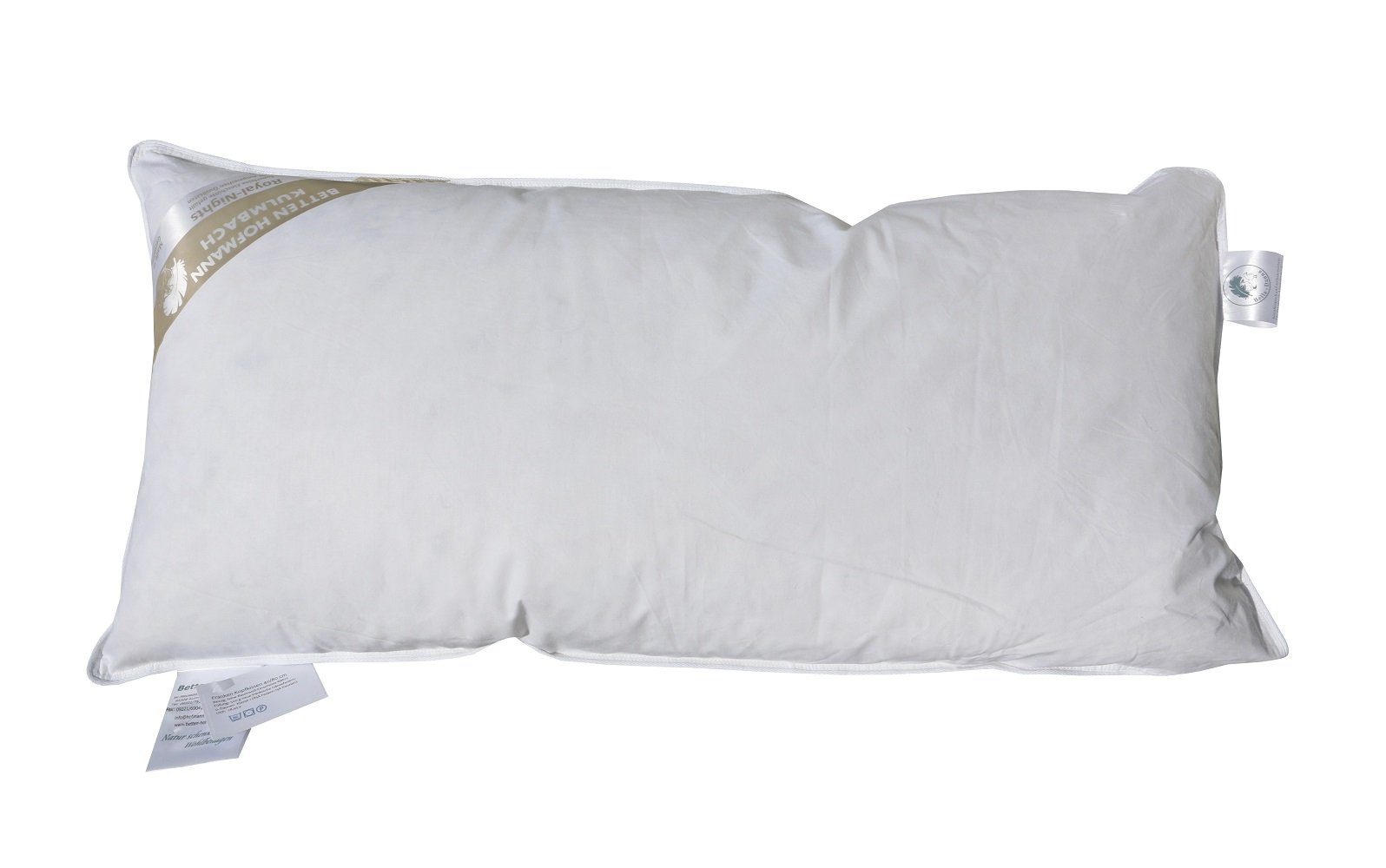 Betten Hofmann Federkopfkissen Betten Hofmann Franken Kopfkissen 40x80cm Federkissen 15% Daunen 500g, Füllung: 85% Federn, 15% Daunen, Bezug: 100% Baumwolle, Seitenschläfer, Rückenschläfer, mit fränkischer Füllung, made in Germany, allergikergeeignet