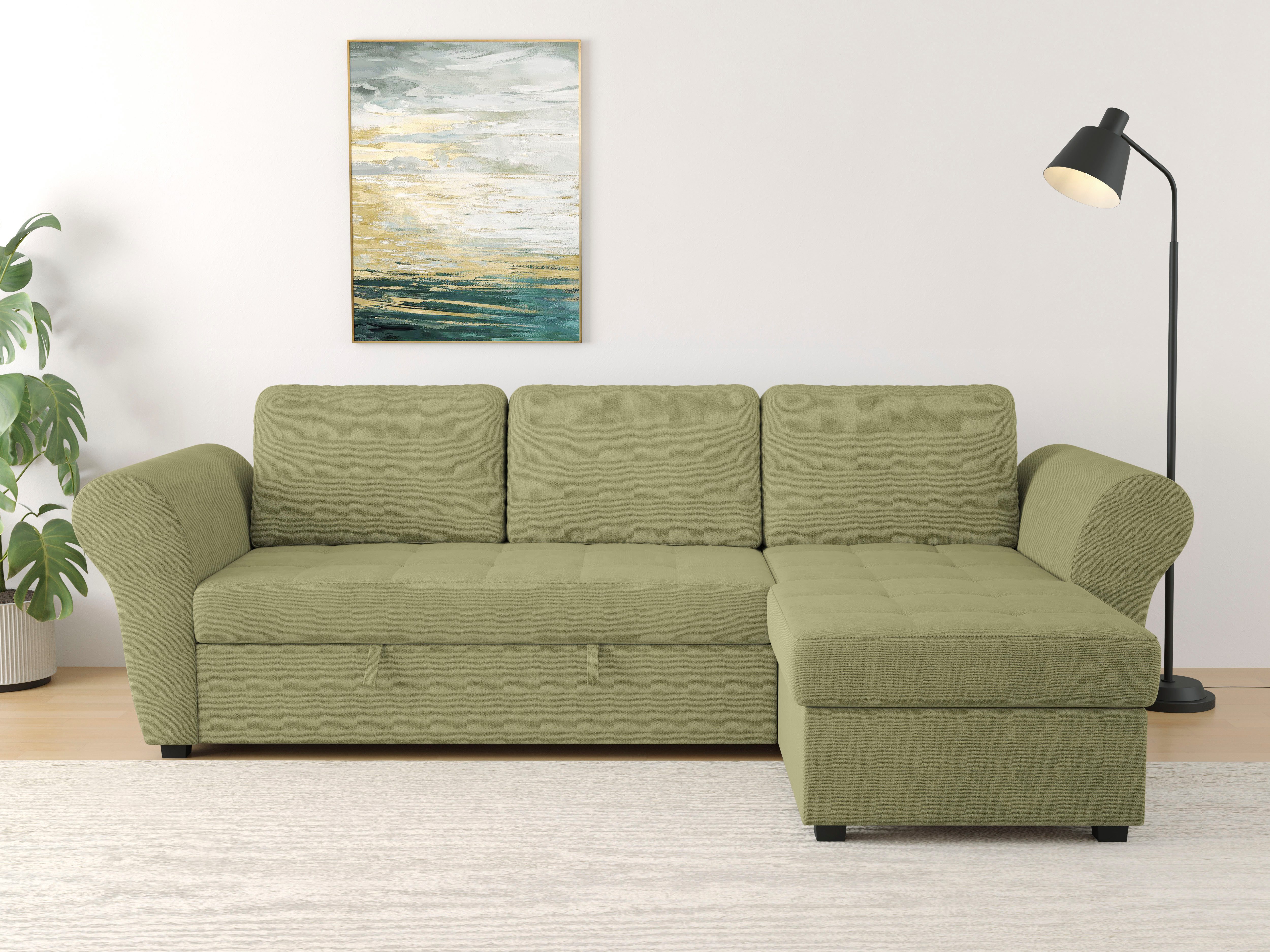 Trends by HG Ecksofa Lasse L-Form, B: 259 cm, mit Schlaffunktion & Bettkasten