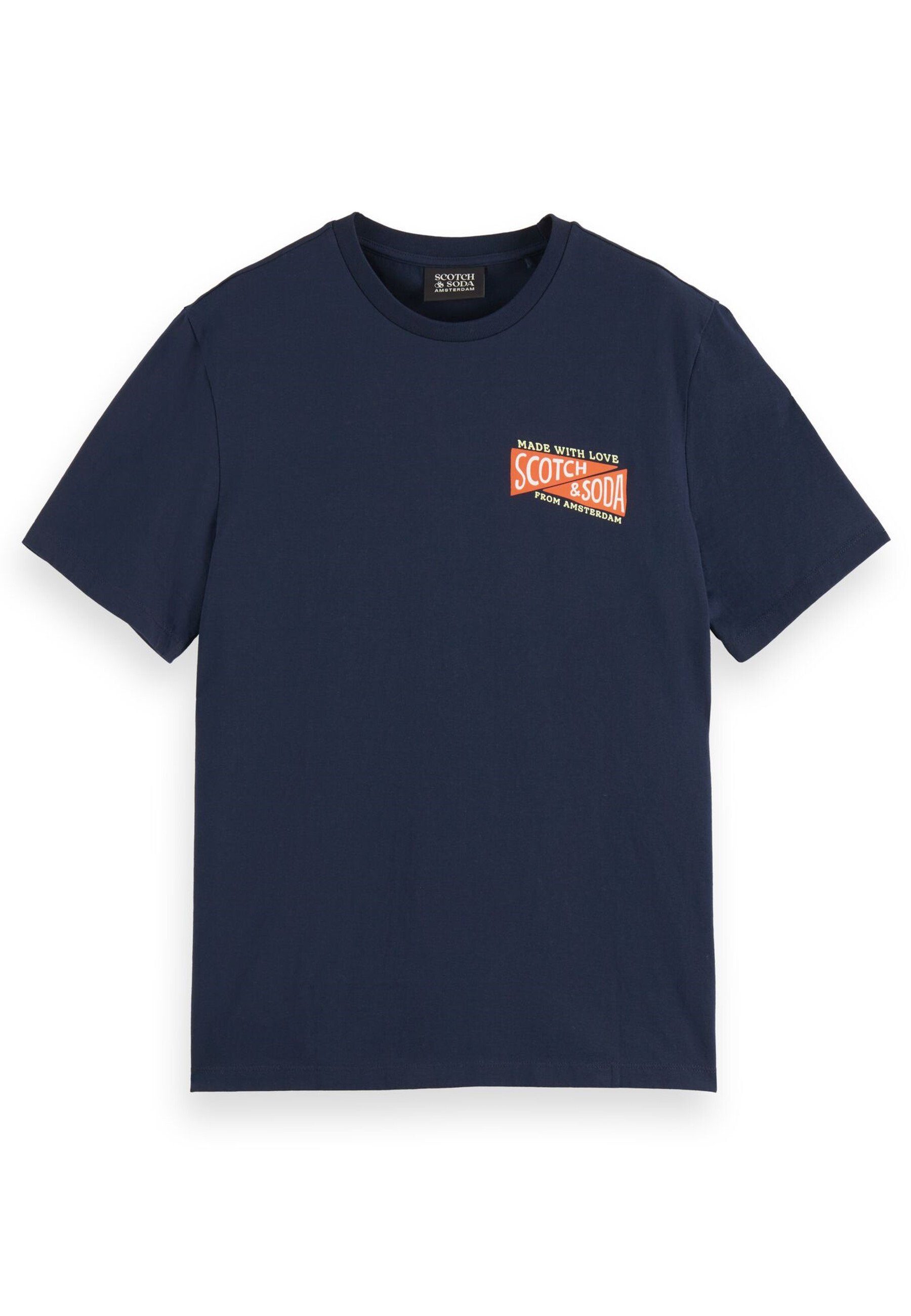 Scotch & Soda T-Shirt Shirt Kurzarmshirt mit Rundhalsausschnitt und (1-tlg) marine