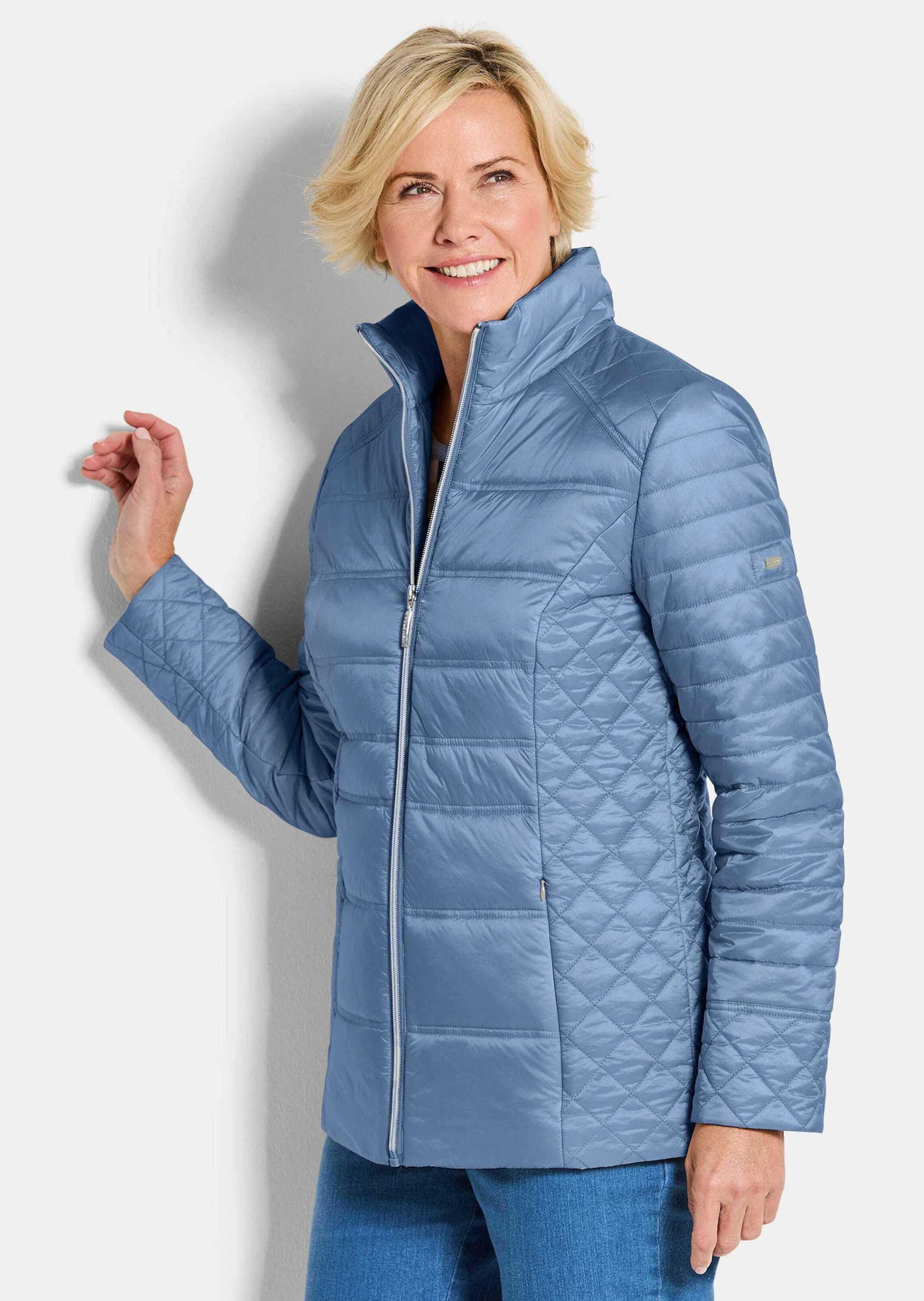 GOLDNER Steppjacke Übergangsjacke mit Muster-Mix Windjacke mit Stehkragen, Reißverschluss, Taschen und Langarm