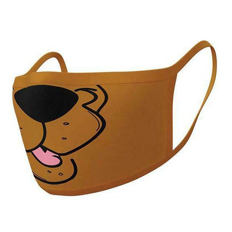 Metamorph Verkleidungsmaske Scooby Doo Schnauze Stoffmasken Doppelpack, Jinkies! Kultiges Mundschutz-Set nach Hanna-Barbera Art
