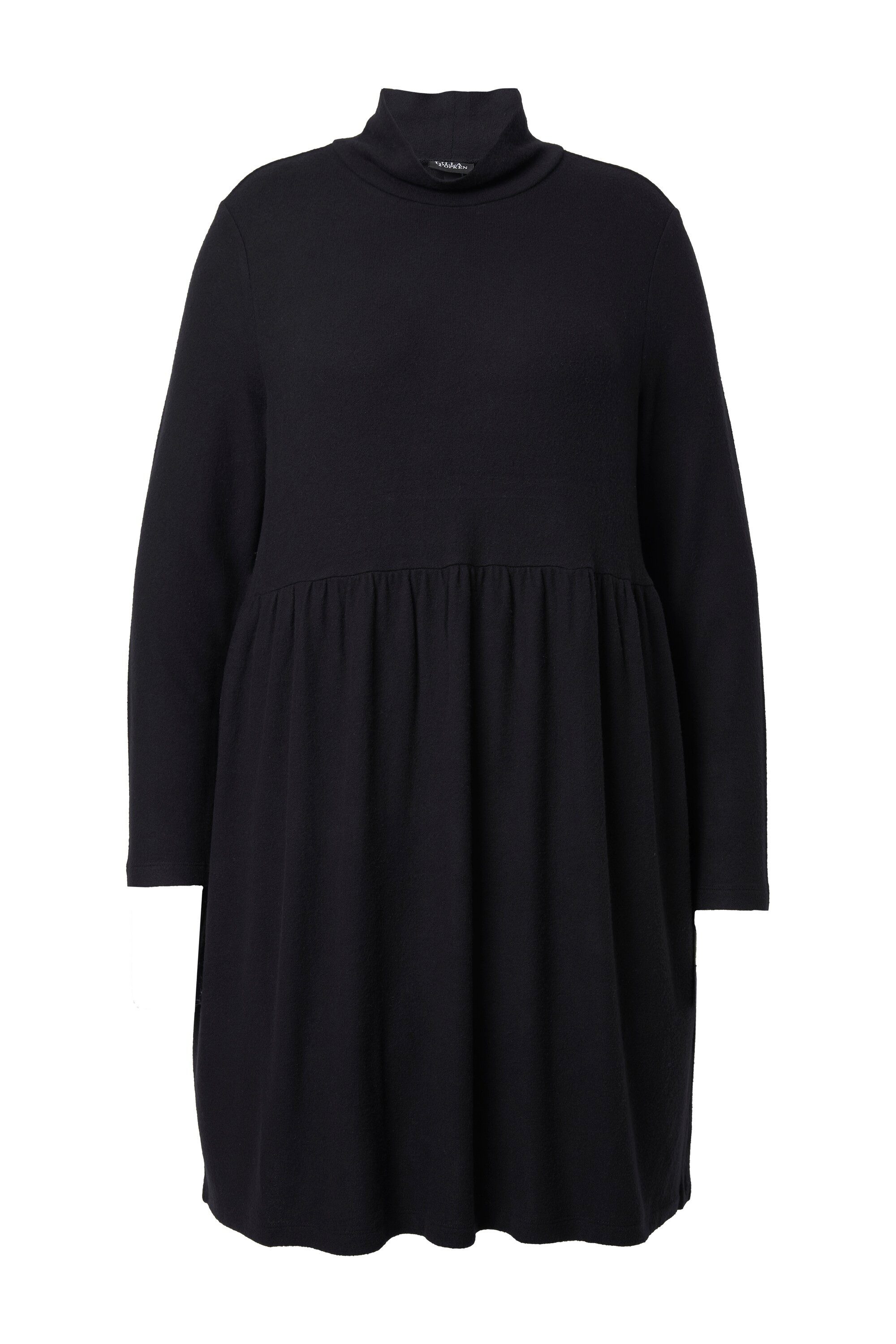 Ulla Popken Jerseykleid Strickkleid A-Linie Stehkragen Langarm günstig online kaufen