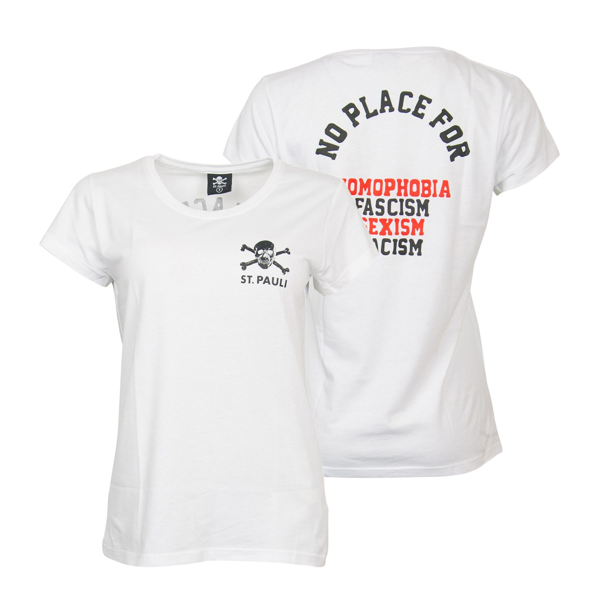 FC St. Pauli Print-Shirt FC St. Pauli - Damen T-Shirt No Place For - weiß
