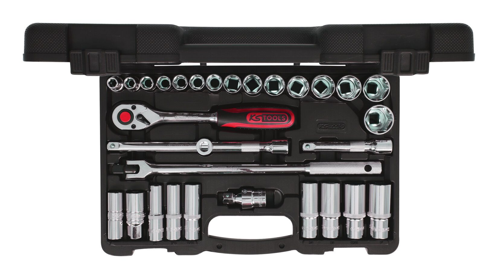 KS Tools Steckschlüssel CHROMEplus (30 St), 1/2" Satz, 30-teilig