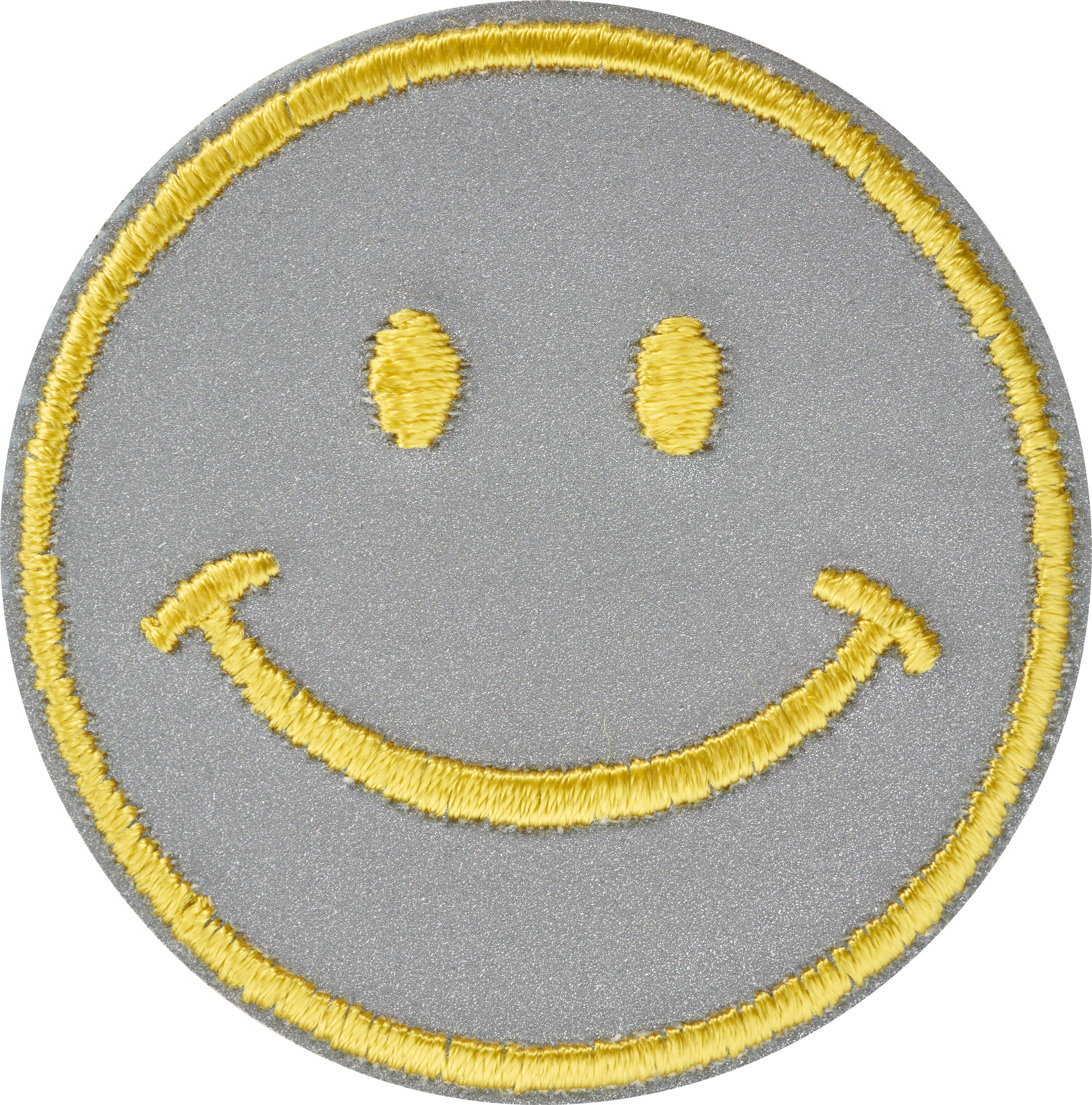 BeaLena Aufnäher Bügelapplikation Smile, reflektierend 5 cm