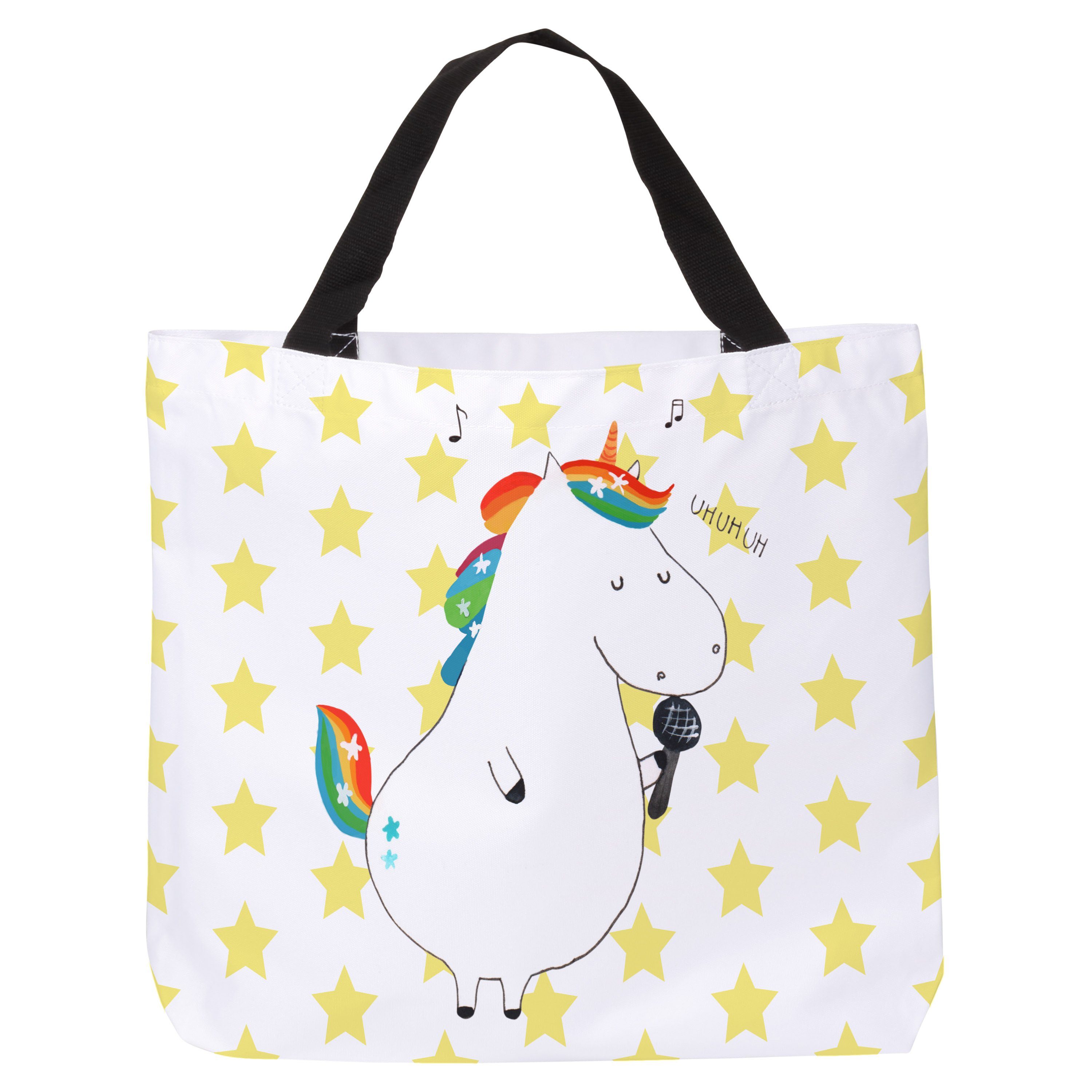 Mr. & Mrs. Panda Shopper Einhorn Sänger - Weiß - Geschenk, Einhorn Deko, Unicorn, Beutel, Einh (1-tlg)