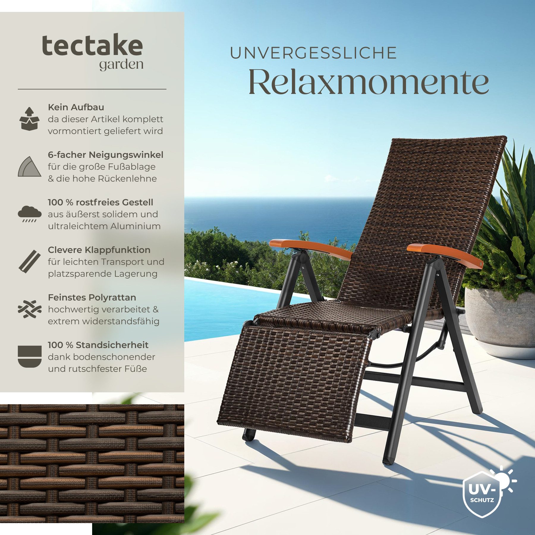 tectake Rattanstuhl Brisbane (Set, 1 St), günstig online kaufen