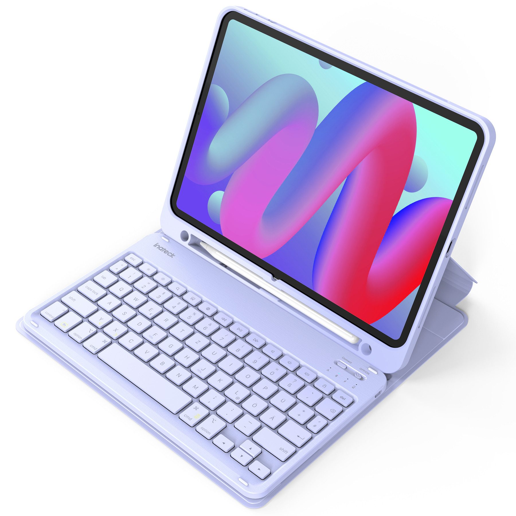Inateck Tastatur Hülle für iPad 11Gen A16, iPad 10, iPad Air 11'' M4 M3 iPad-Tastatur