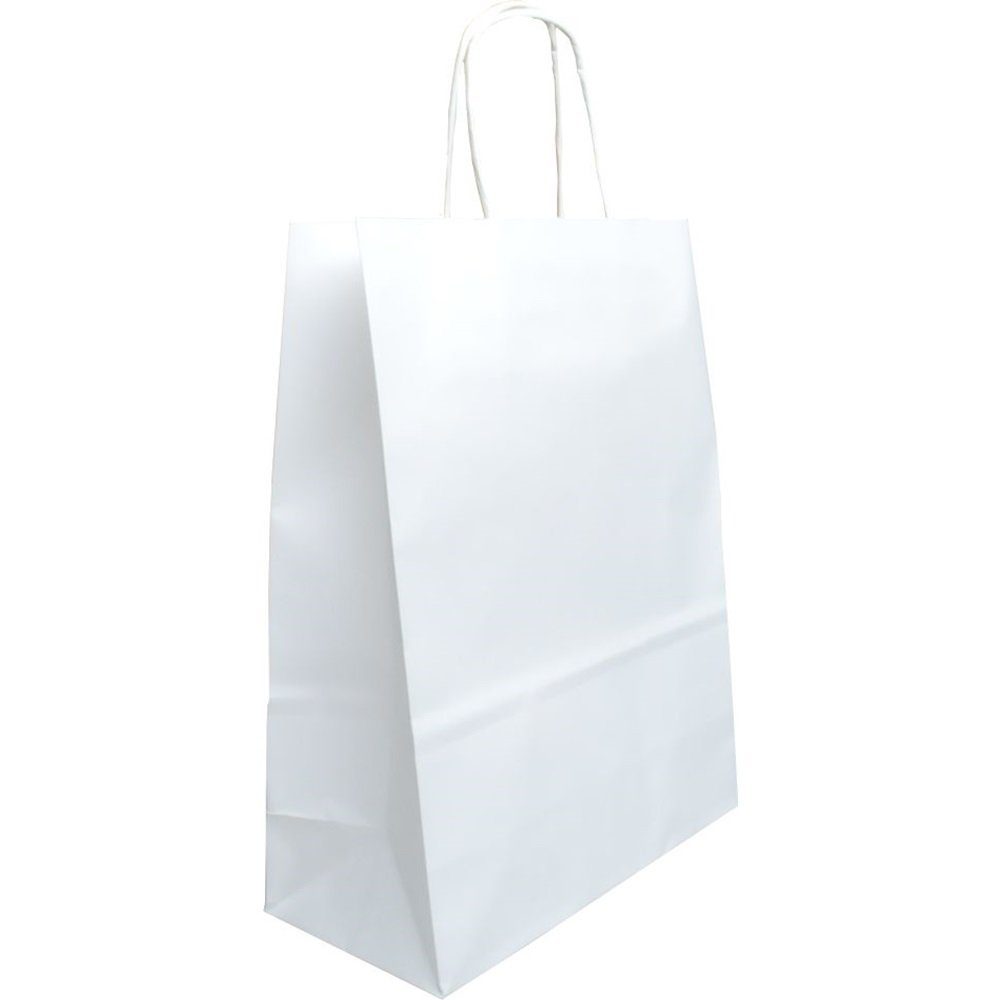 Vereinigte Papierwarenfabriken Tragetasche 50 Papiertaschen VP toptwist® 24x11x31cm - weiß