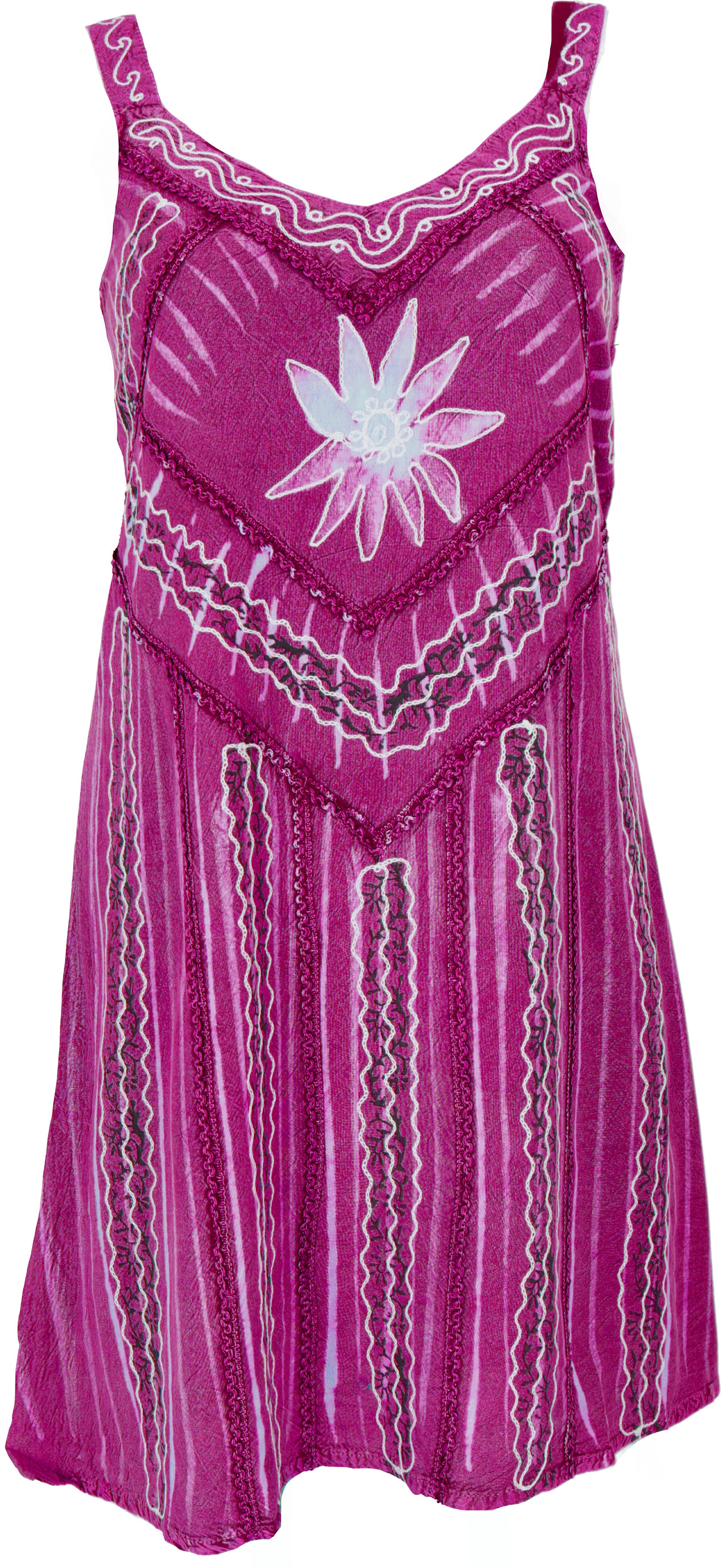 Boho Minikleid 6 Guru-Shop alternative indisches chic,.. pink Midikleid Design Besticktes Bekleidung