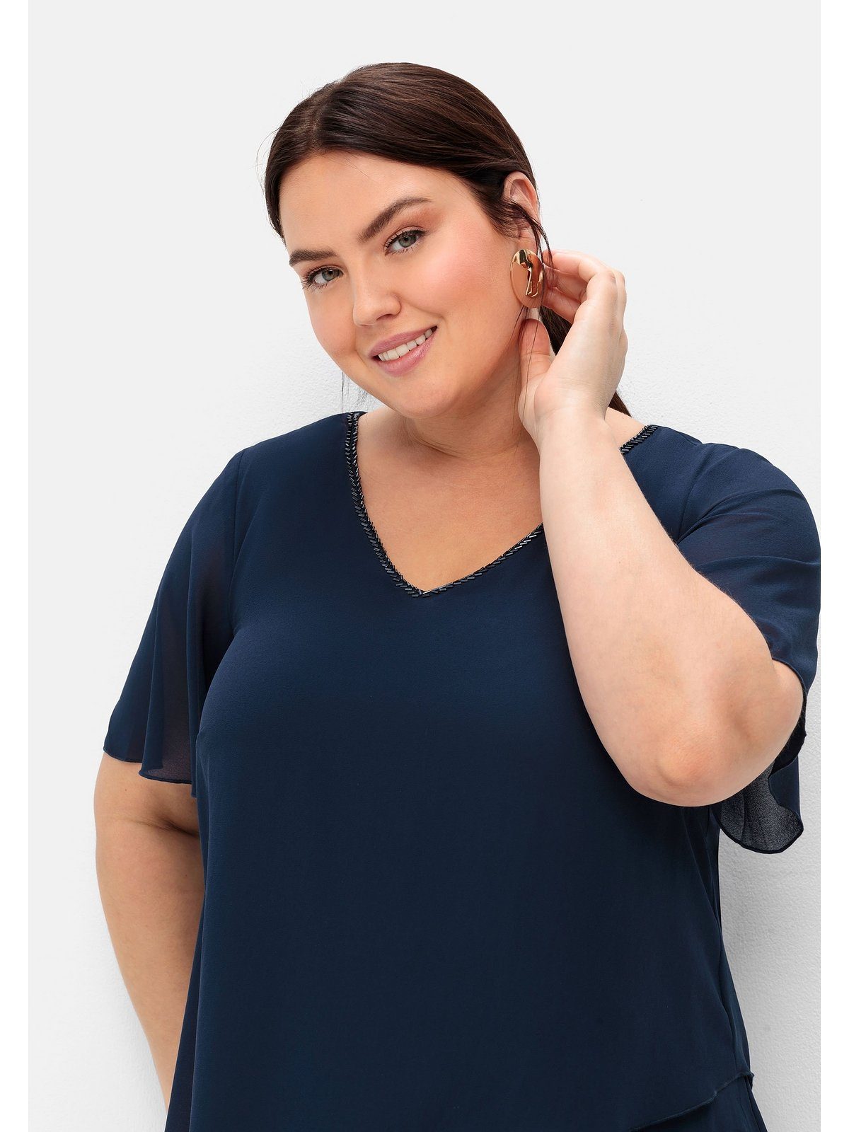 Sheego Cocktailkleid Große Größen in Maxi-Länge