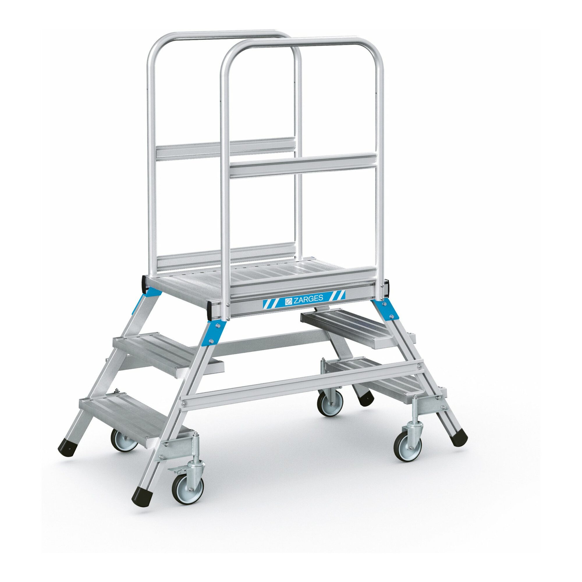 Zarges Treppenstufe ZARGES Podesttreppe beidseitig 3 Stufen