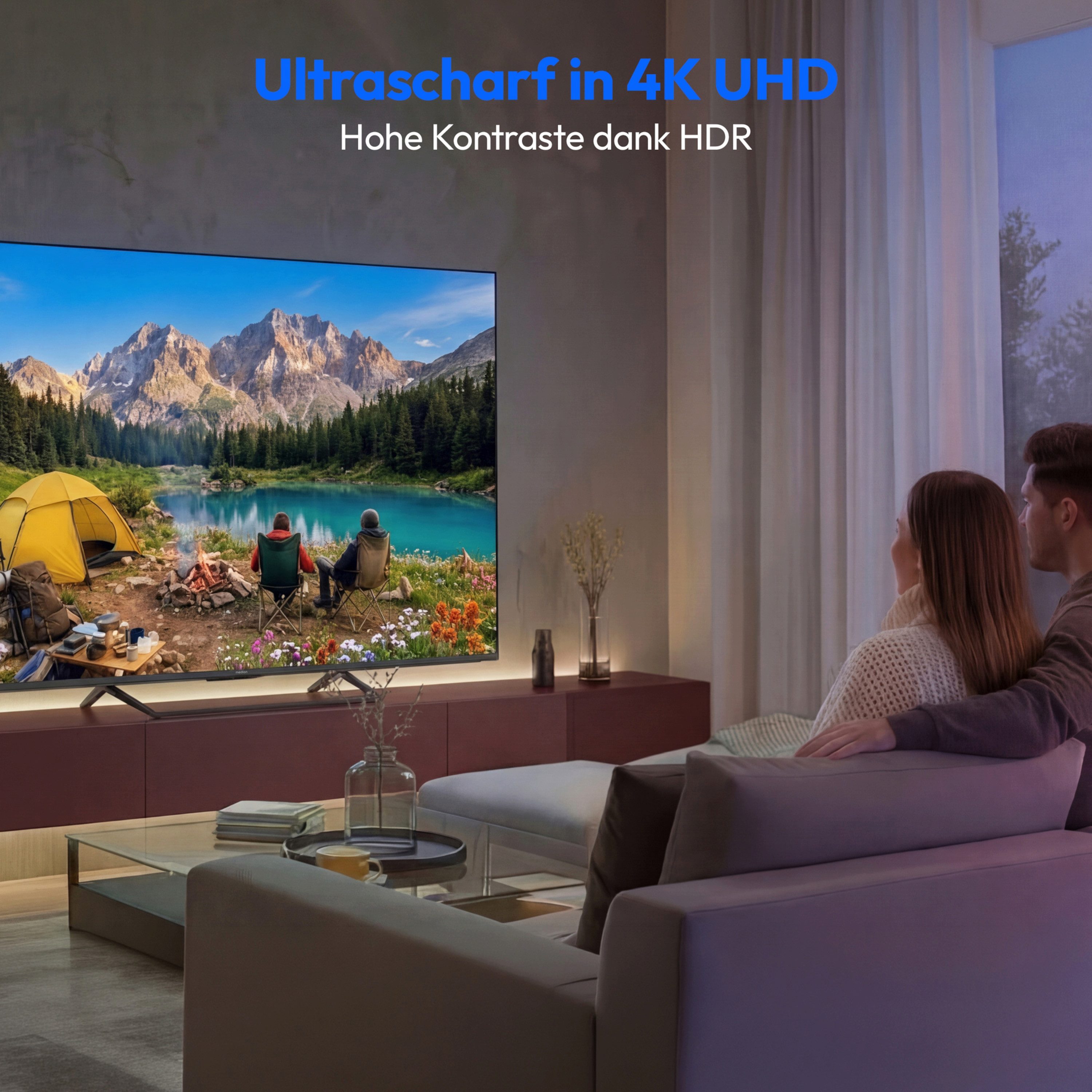MEDION LIFE MD 865302 Smart-TV (2026), 163,9 cm (65") Ultra HD Display, HDR, Dolby Vision®, MEMC, Bluetooth®, PVR ready, HBO Max, MagentaTV, NETFLIX, Prime Video, Disney+, DAZN, Paramount+ App, VIDAA App Store, Dolby Atmos® schwarz