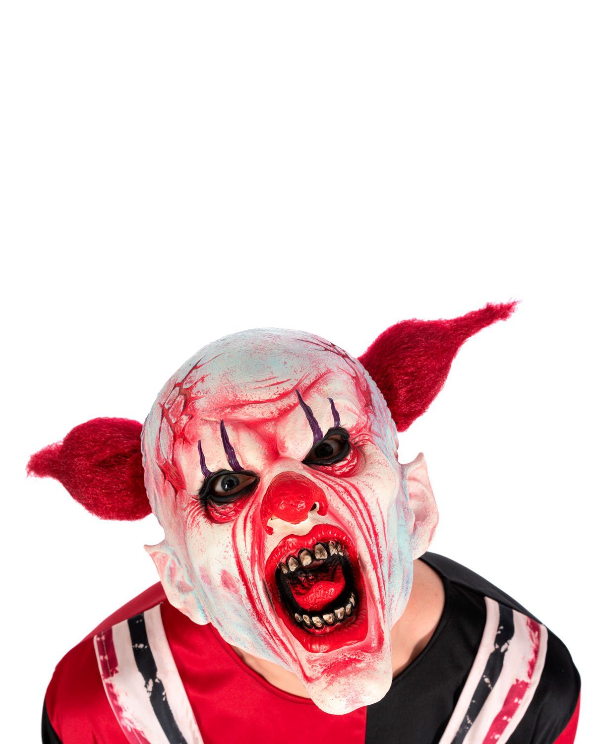 CHAKS Verkleidungsmaske Halloween Horror Latex Maske 'Teufelsclown', Weiß