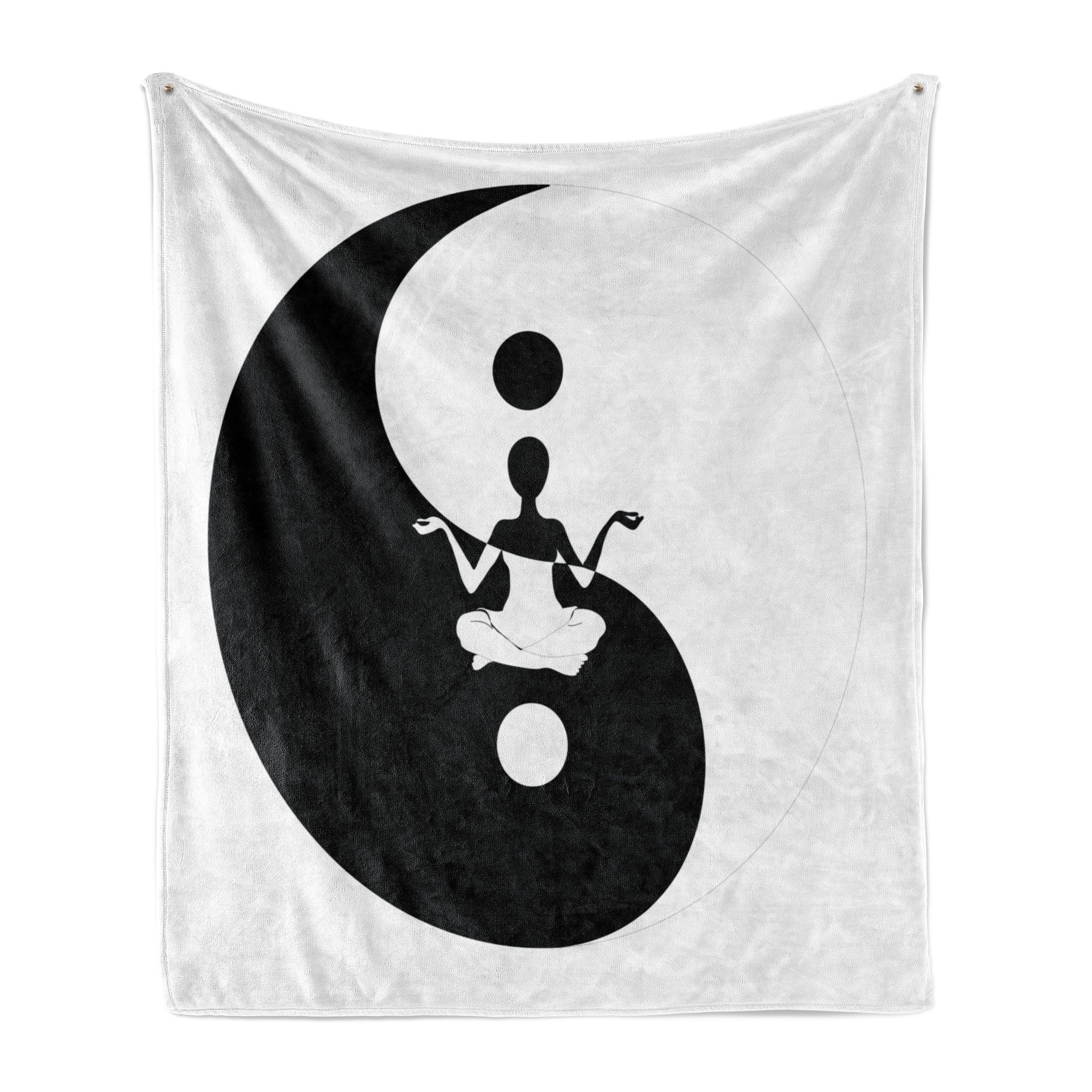Yin-Yang Innen- Plüsch Lotus den Abakuhaus, für Außenbereich, und Wohndecke Pose Silhouette Gemütlicher