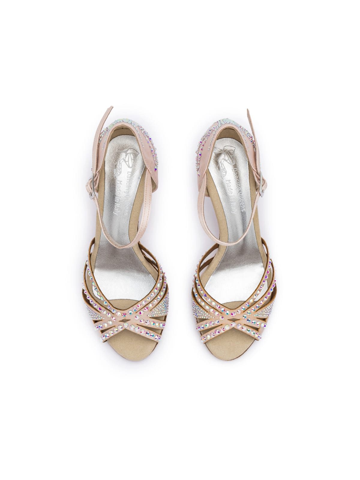 Dancing Queens Sparkle Shine Satin High-Heel-Sandalette Satin Heels, Salsa Bachata Standardtanz Discofox