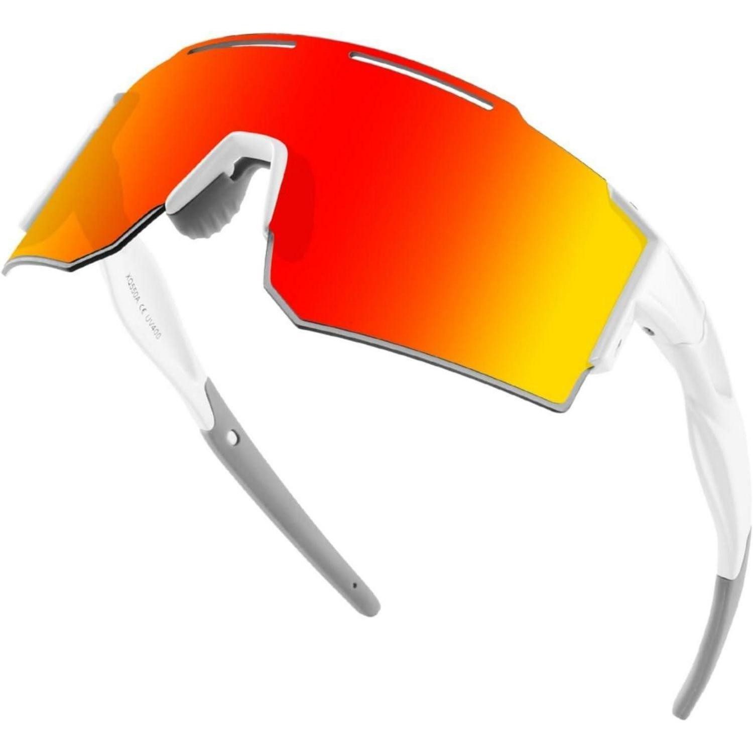 LuxusKollektion Monoscheibensonnenbrille Fahrradbrille UV400 Wechselgläser Sportbrille UV-Orange-1lense