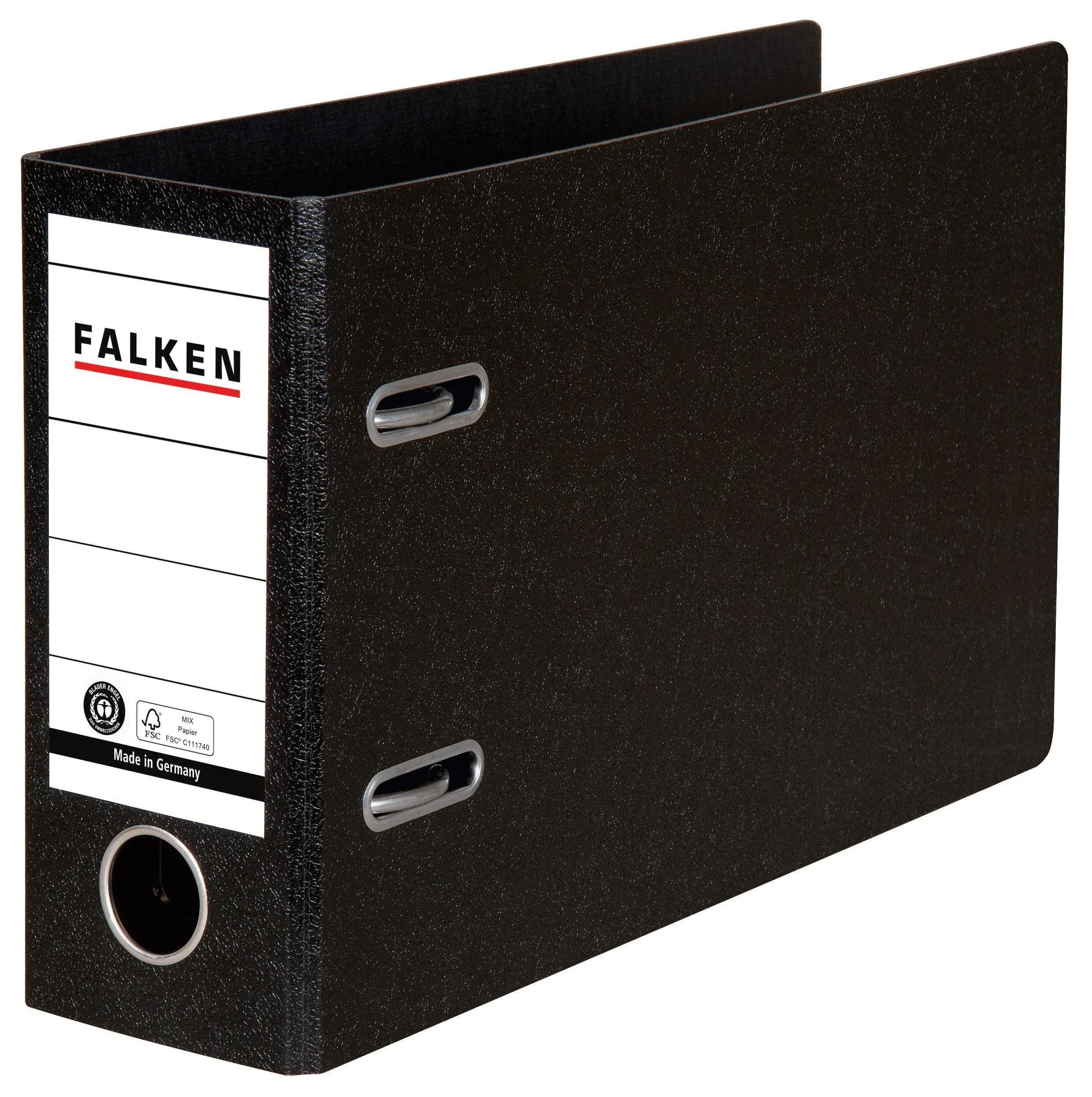 Falken Aktenordner 20x Ordner A5 quer Hartpappe, Rücken 50mm - Schwarz - 11285905F
