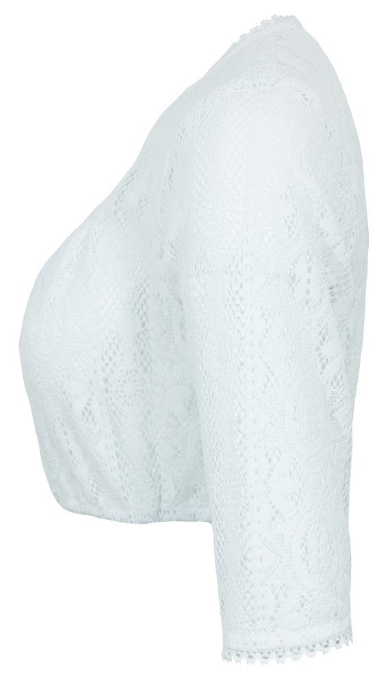 Bluse Bluse Pierre Dirndlbluse Damen Herzausschnitt mit "Josy" Weiß 7432 - Spitzen - Marcel Die Halbarm Traditionell