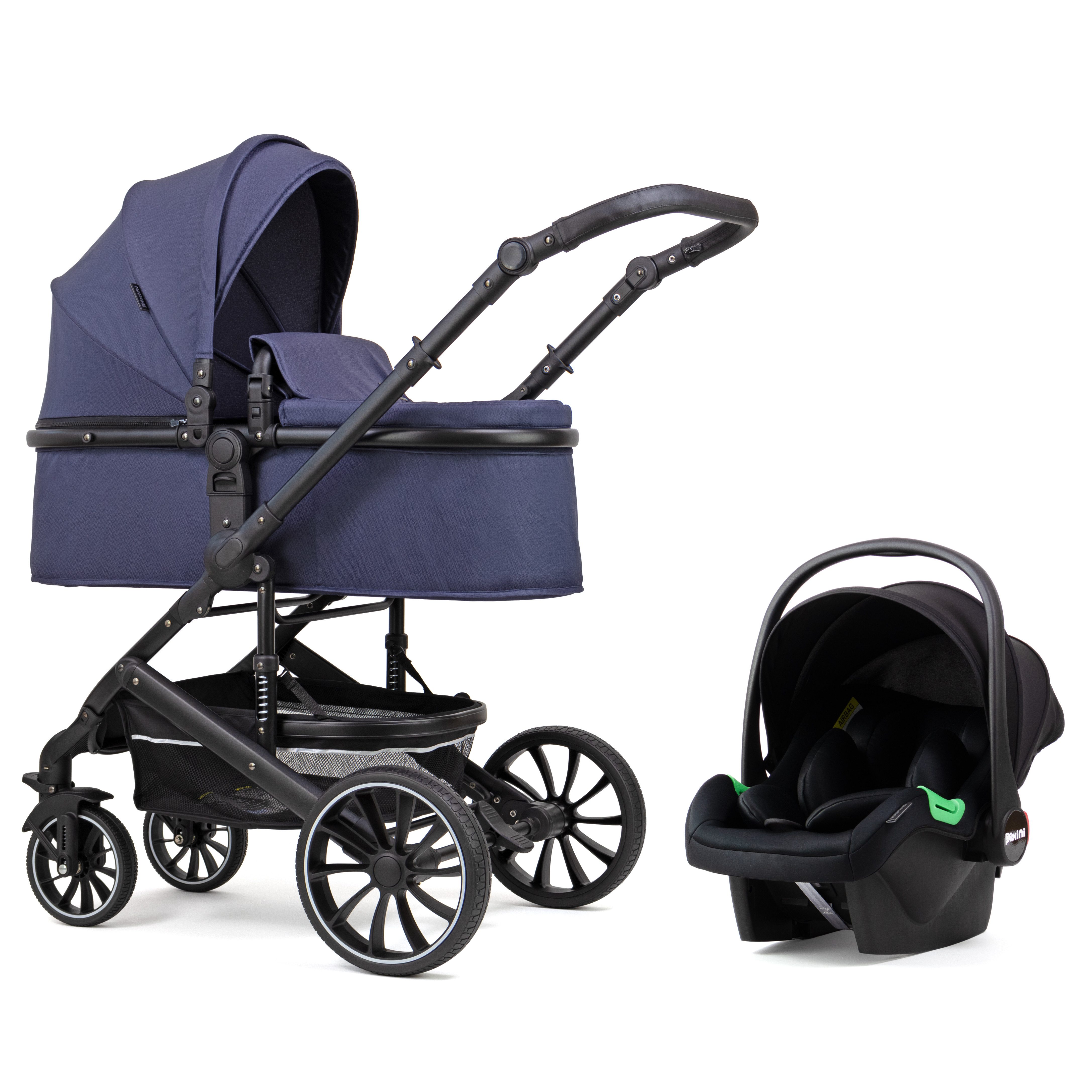Pixini Kombi-Kinderwagen Pixini Kalani Kinderwagen 3in1 Set, Sicherheitsbügel