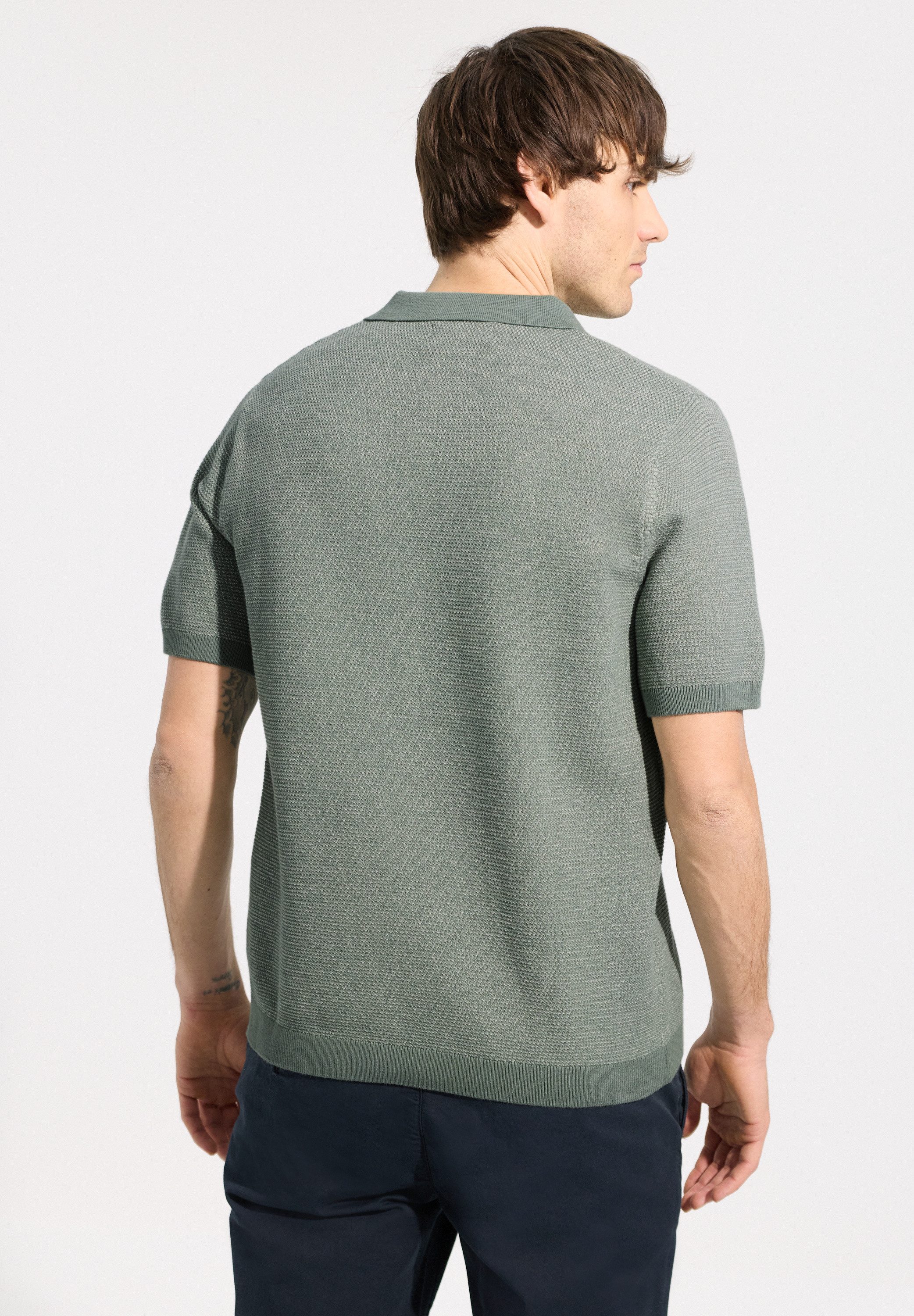 STREET ONE MEN Kurzarmpullover im soften Baumwoll-Mix günstig online kaufen