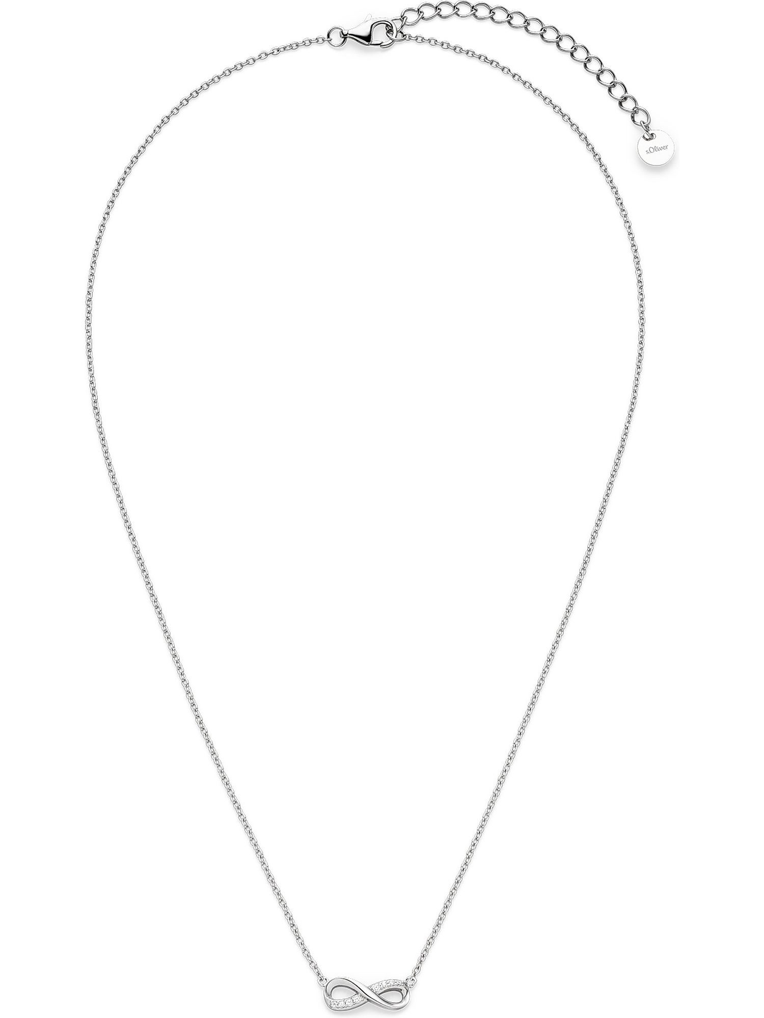 s.Oliver Silberkette S.Oliver Damen-Kette 925er Silber 8 Zirkonia