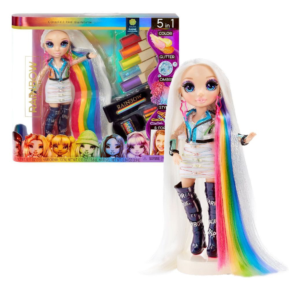 MGA ENTERTAINMENT Anziehpuppe Haarstudio Rainbow Surprise High mit Amaya Raine Fashion Puppe MGA