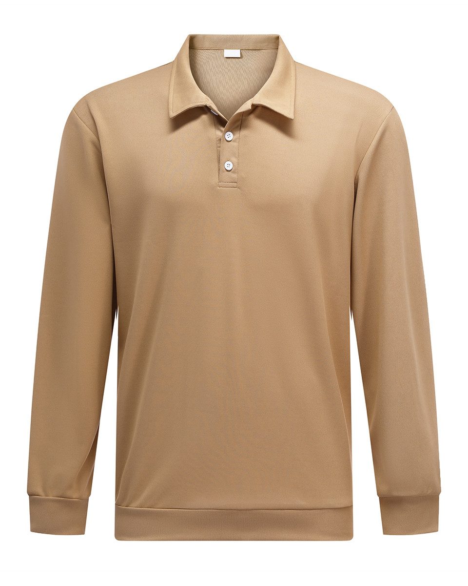 Allthemen Poloshirt Regular Fit Langarm-Poloshirt mit Polokragen