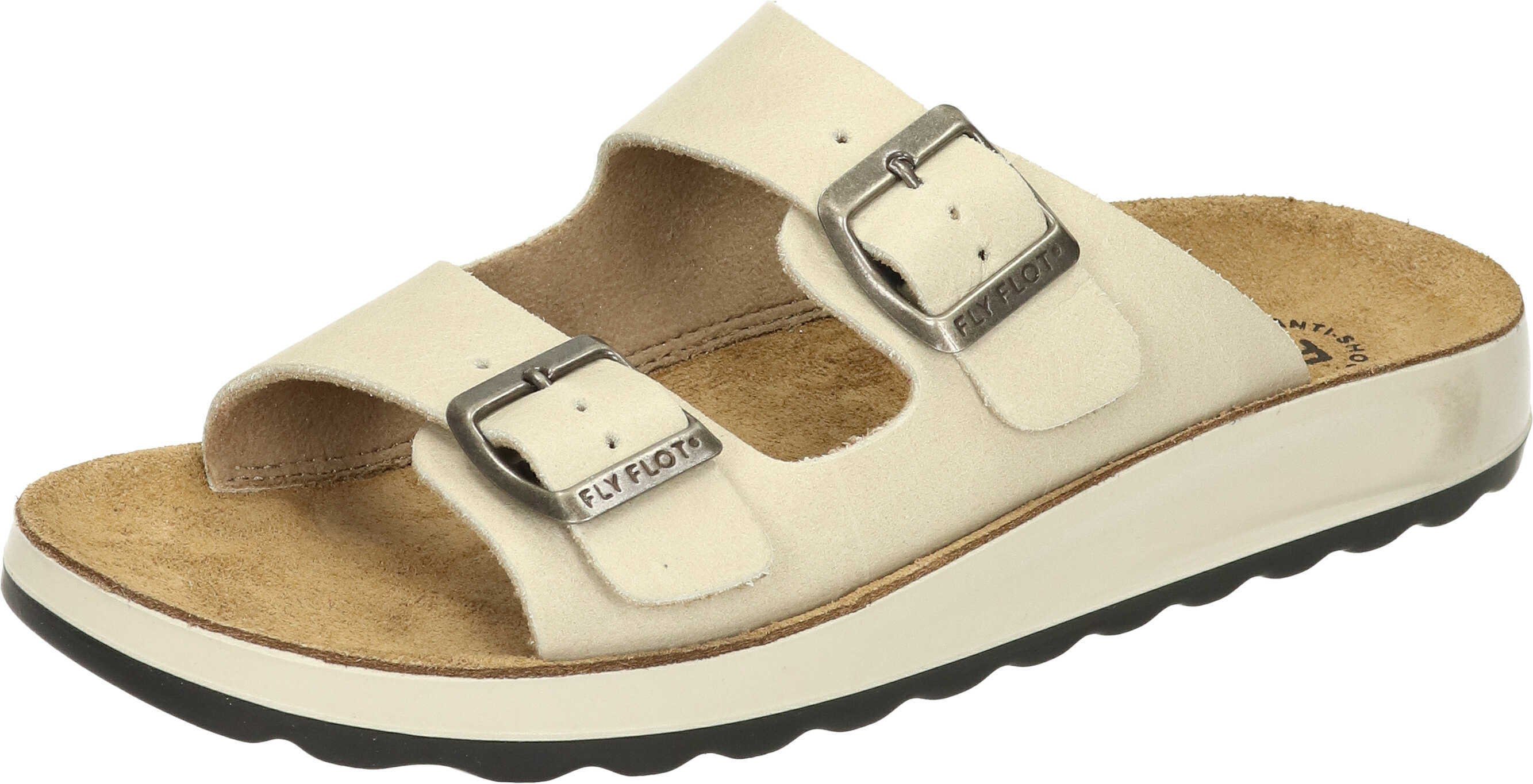 Pantolette Leder aus echtem beige Fly Pantoletten Flot