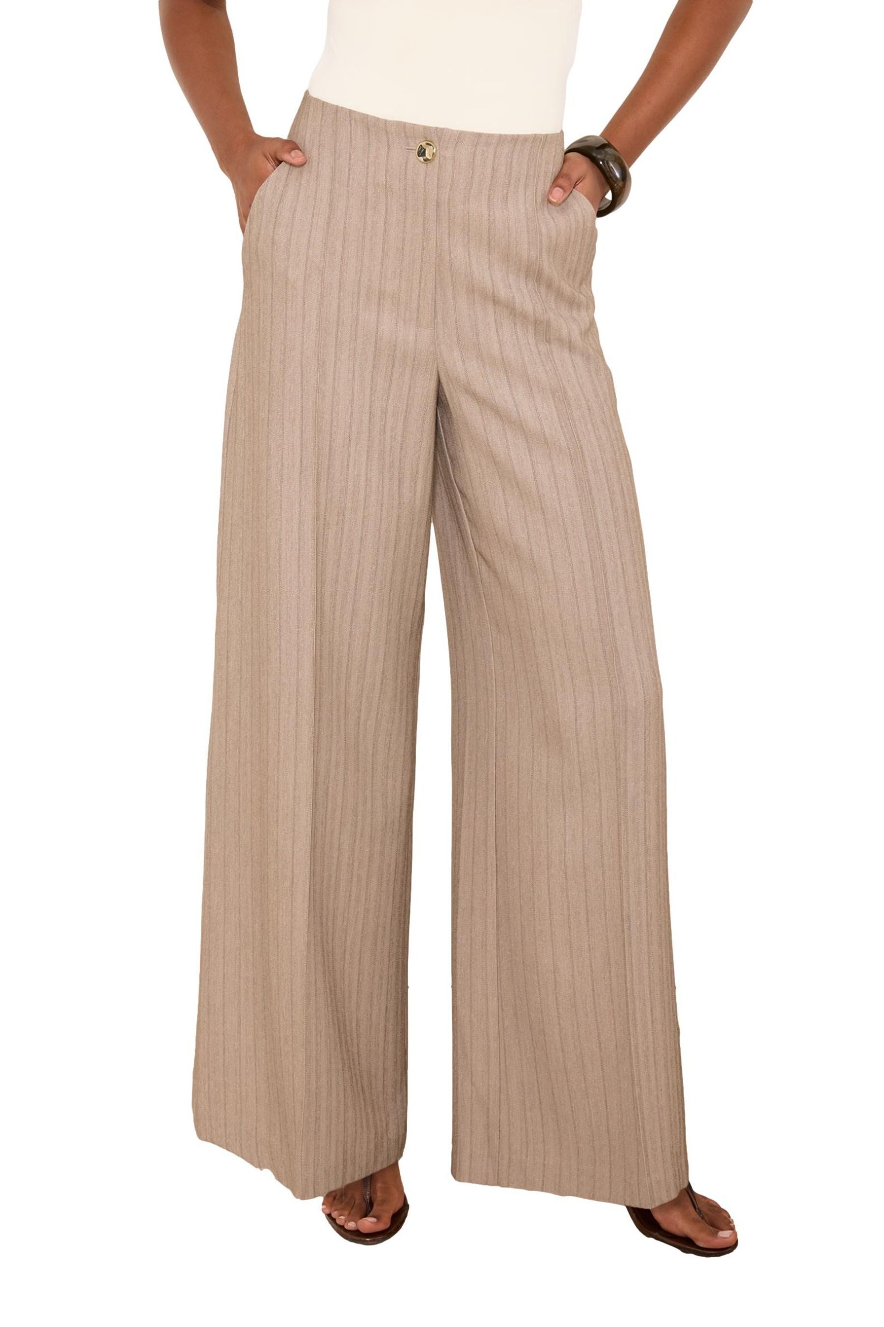 LIPSY Palazzohose Lipsy Hose gestreifte Hose weitem Bein, Regular (1-tlg)