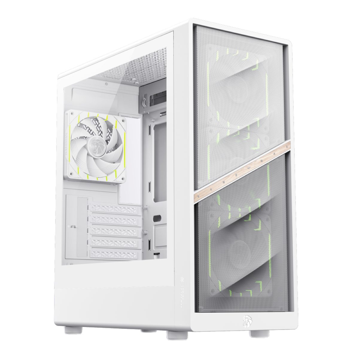 GAMEMAX Gaming-Gehäuse AERIS 330 MW, Mini-Tower, ohne Netzteil, USB/Audio, ATX, M-ATX, ITX; USB-Typ C, USB 2.0, USB3.0