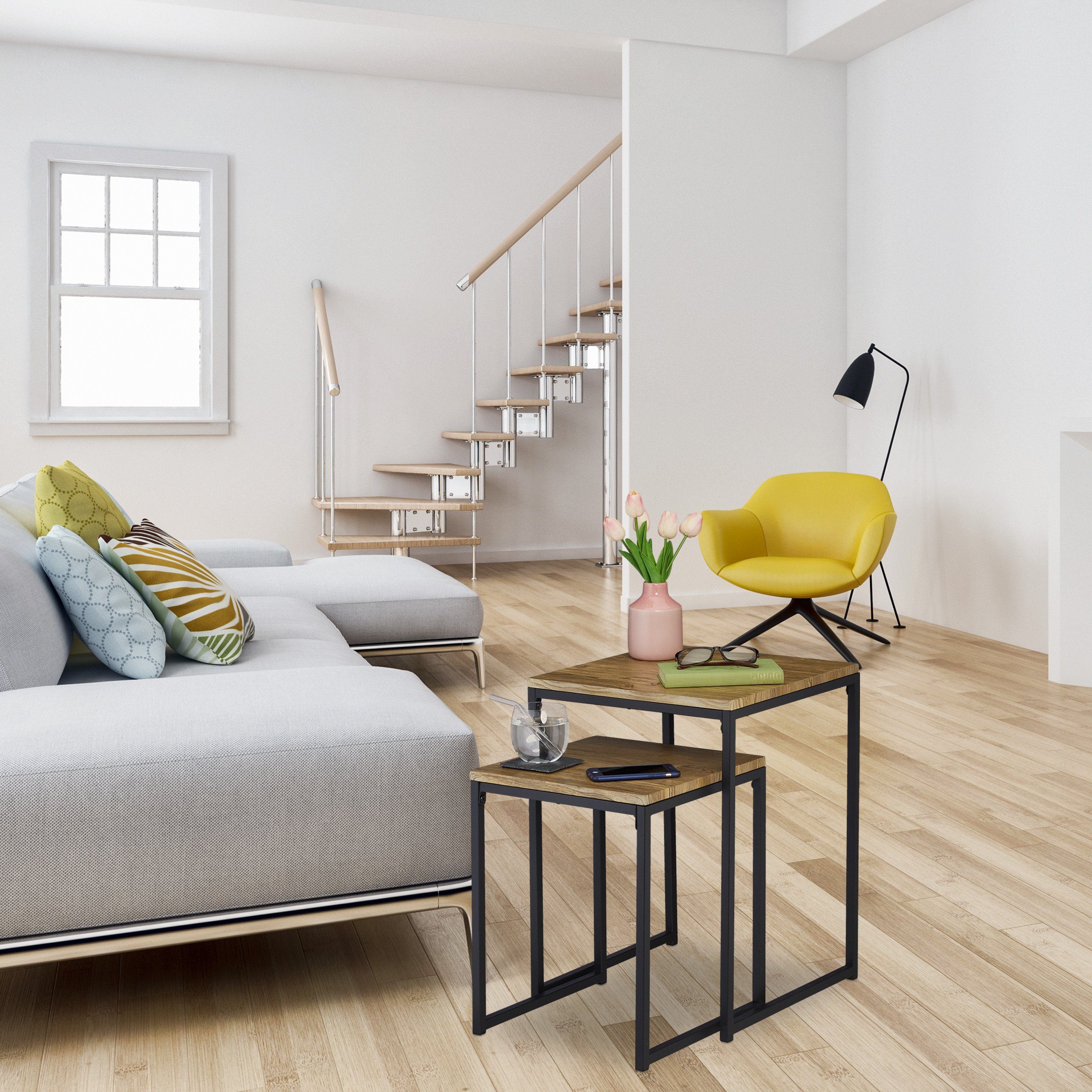 relaxdays Beistelltisch 2er Set Holzoptik günstig online kaufen