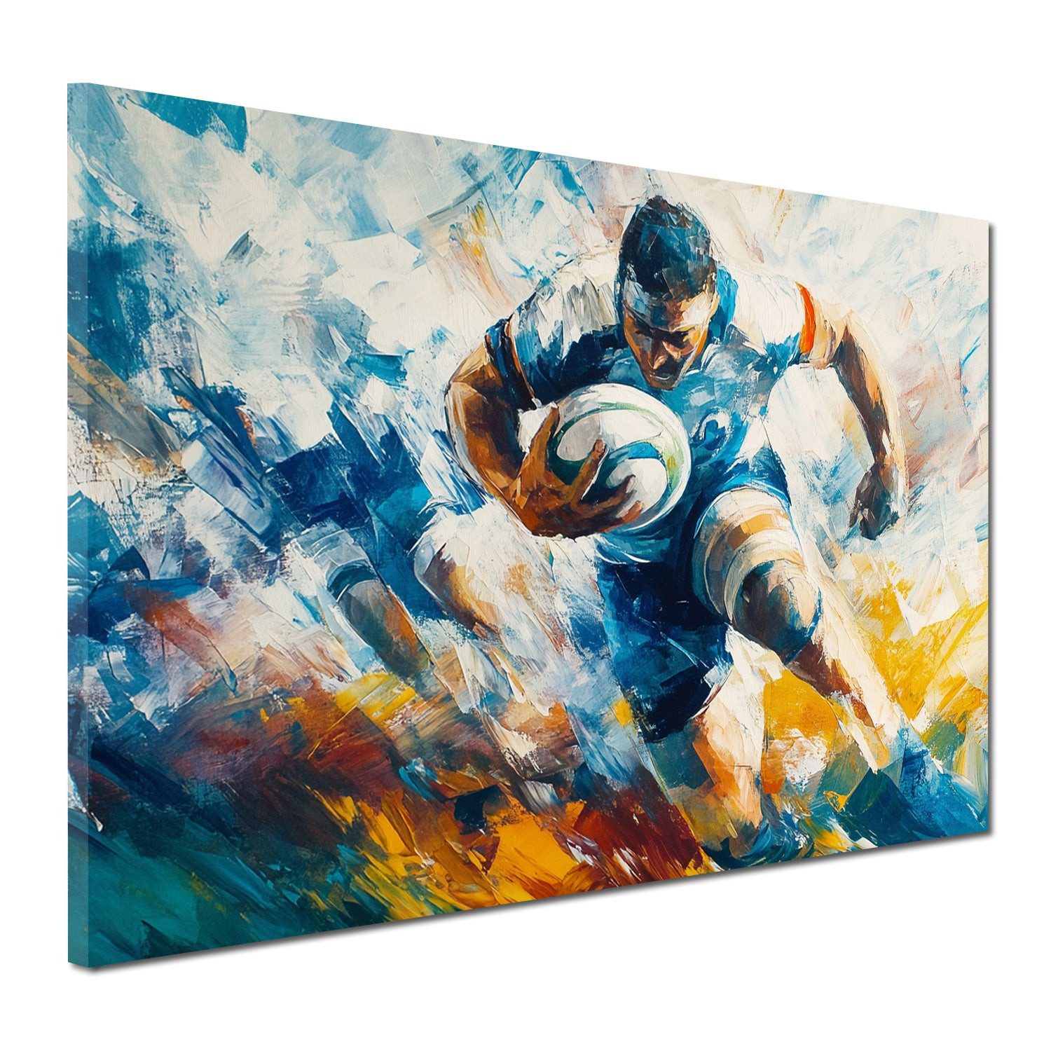 Artedinoi Leinwandbild Abstrakt Sport Rugby energiegeladen Wandbild Leinwandbild Kunstdruck X, Rugby-Motiv, dynamisch
