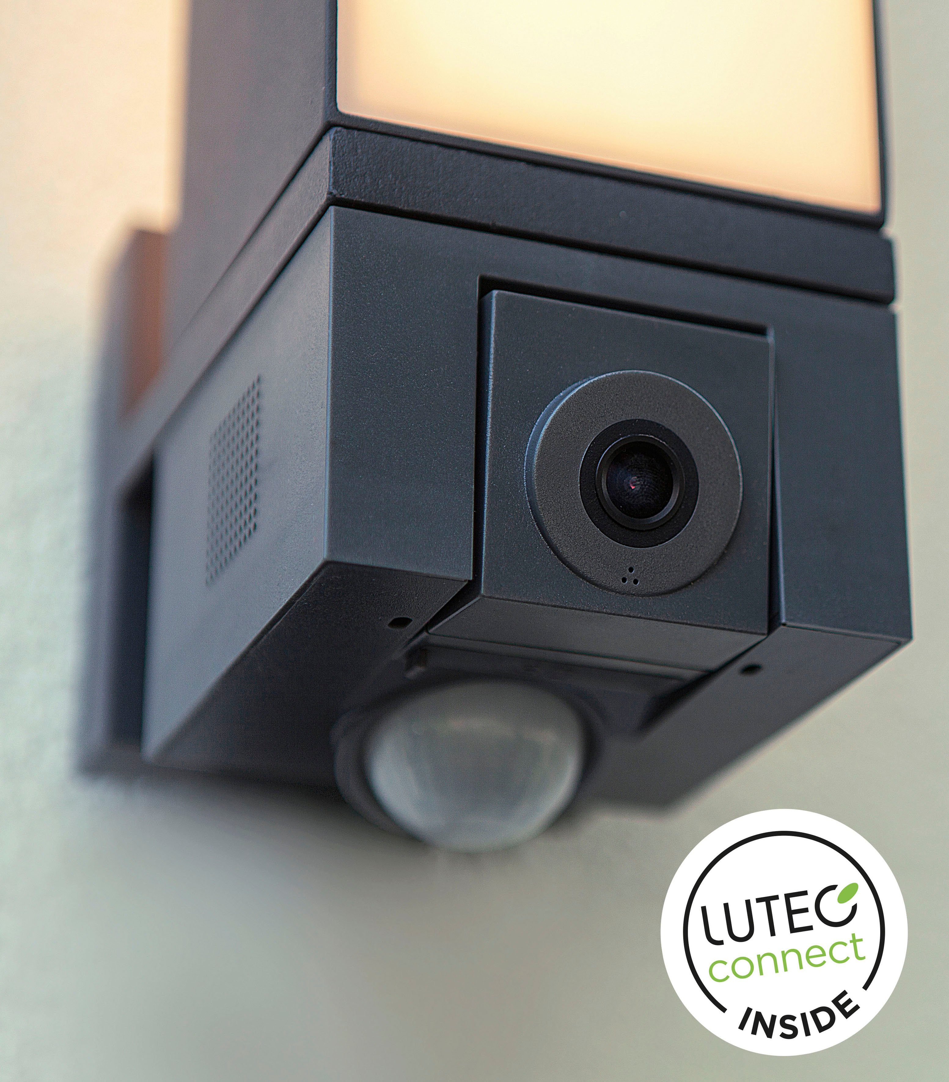 LUTEC Smarte LED-Leuchte LED Kameraleuchte integriert, CUBA, Smart-Home fest