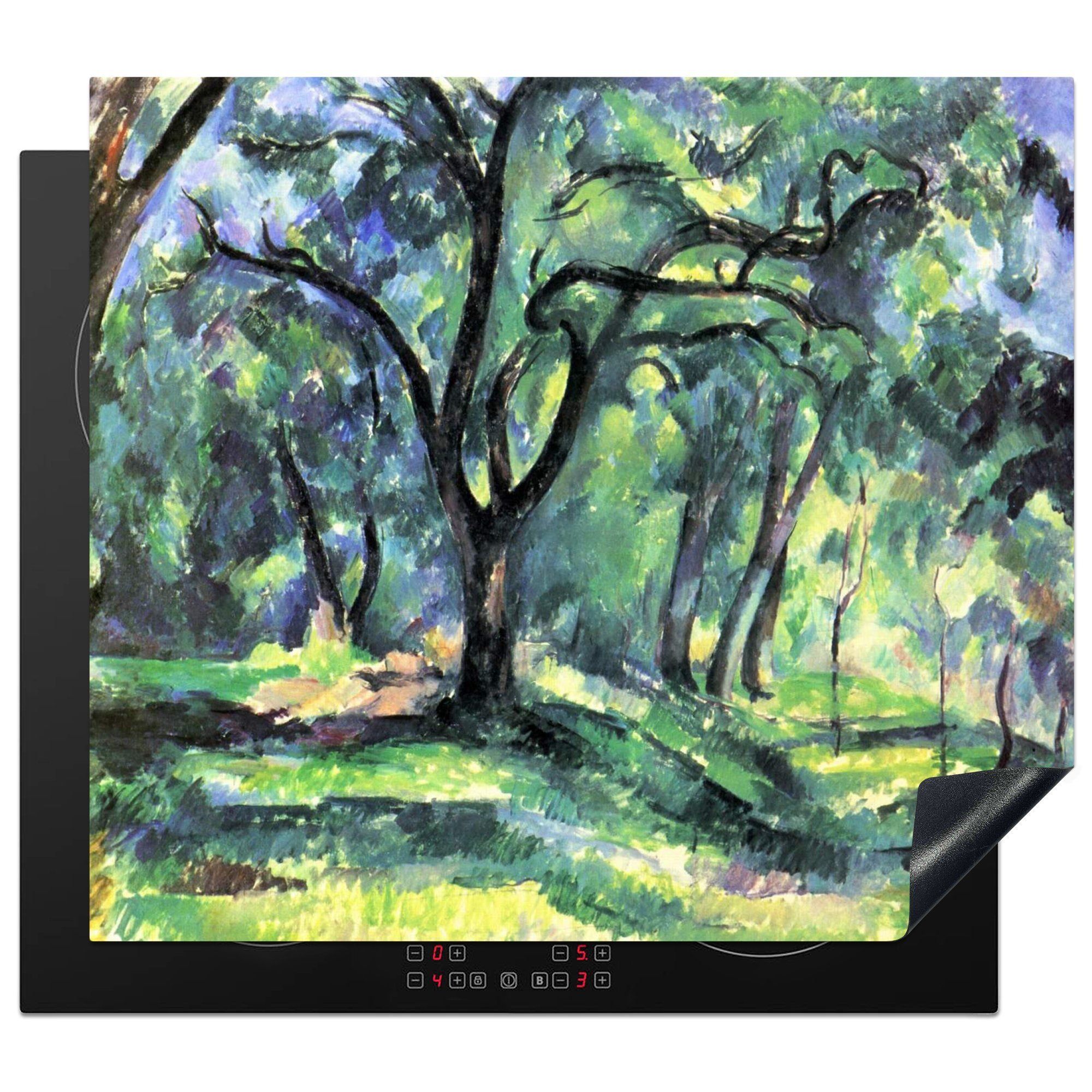 MuchoWow Herdblende-/Abdeckplatte In den 60x52 Cézanne, Vinyl, Ceranfeldabdeckung Arbeitsfläche (1 Wäldern Gemälde Mobile nutzbar, tlg), cm, Paul von 