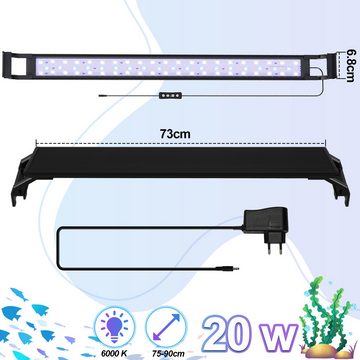 Bettizia LED Aquariumleuchte 20W LED Aquarium Beleuchtung Vollspektrum Lampe, Für 75-90cm Aquarium, 20W für 75-90cm aquarium