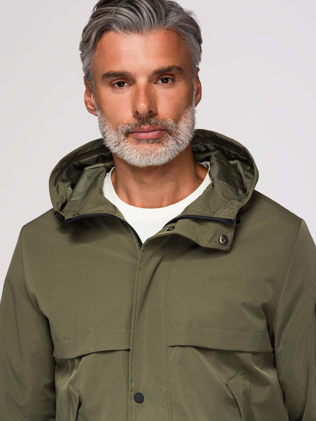 OMBRE Allwetterjacke Herren Allwetterjacke wasserdicht mit Kapuze Oliv M (kein Set, 1-St)