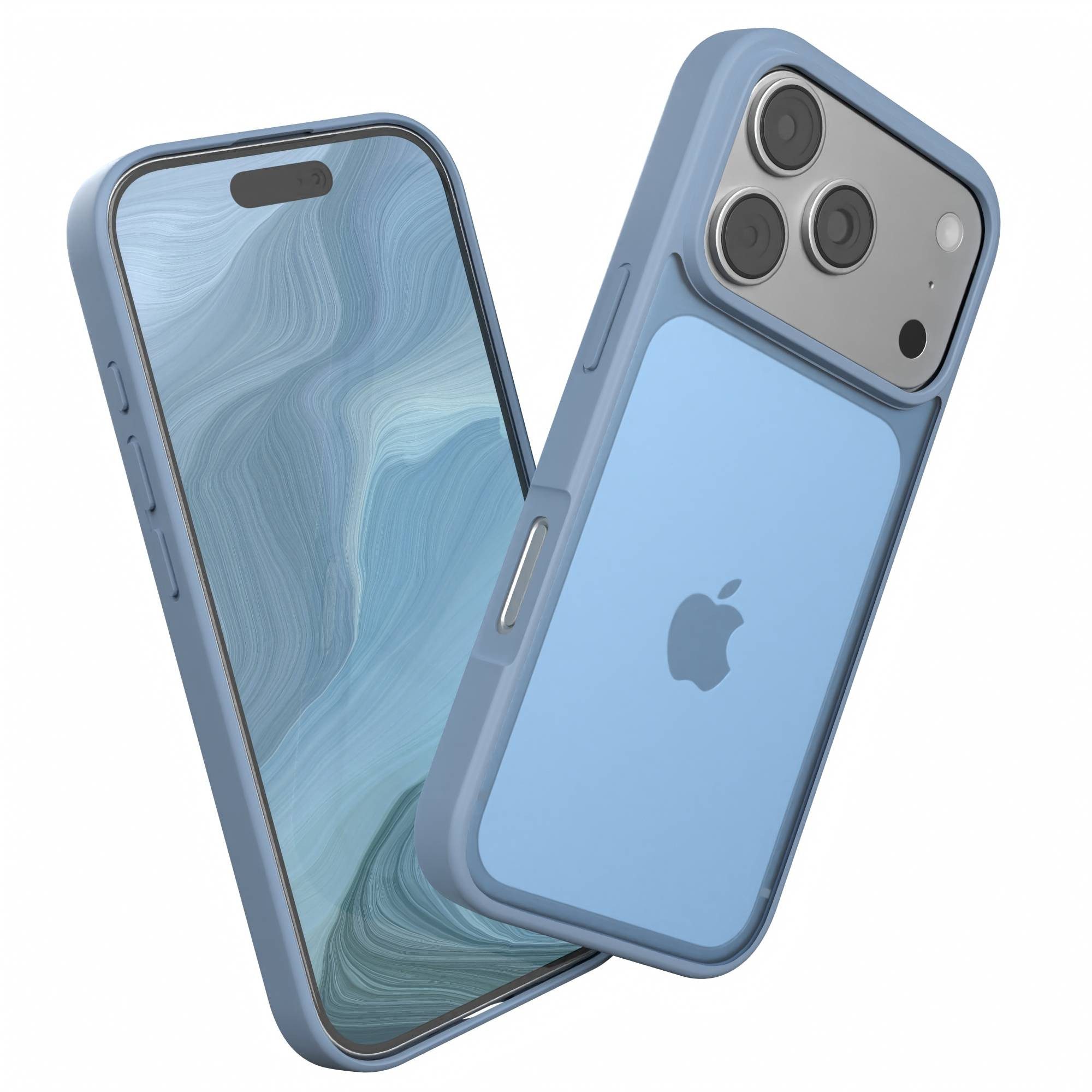 EAZY CASE Handyhülle Outdoor Case für Apple iPhone 17 Pro 6,3 Zoll, Hybrid Handyhülle kratzfest Smart Slimcover Transparent Robust Blau