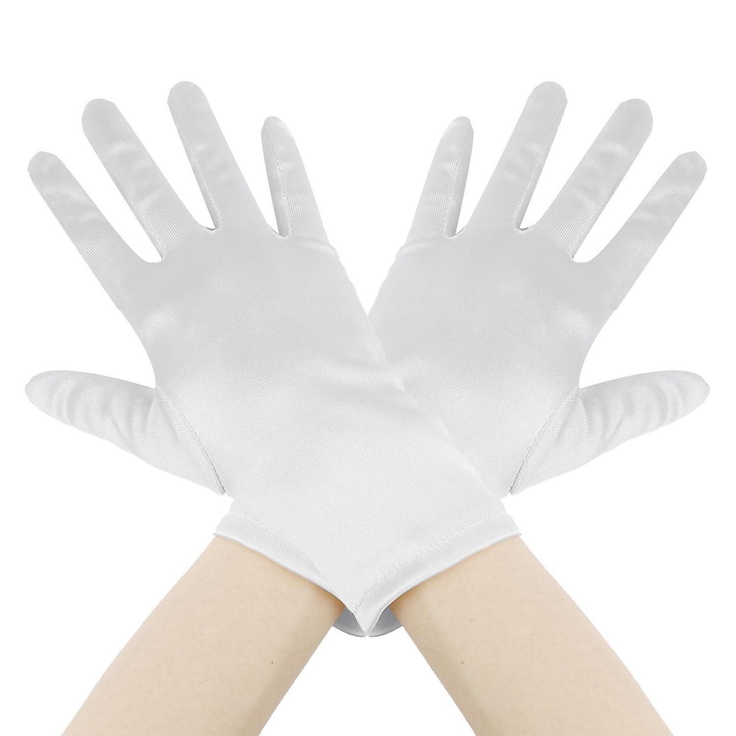 LuxusKollektion Abendhandschuhe Satin Handschuhe kurz weiß (1-St)