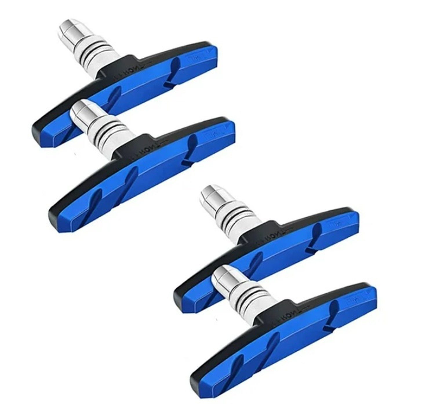 BAYLI V-Brake 4 Stück Fahrrad Bremsen Set für Shimano, 2 Paar Bremsschuhe BLAU für