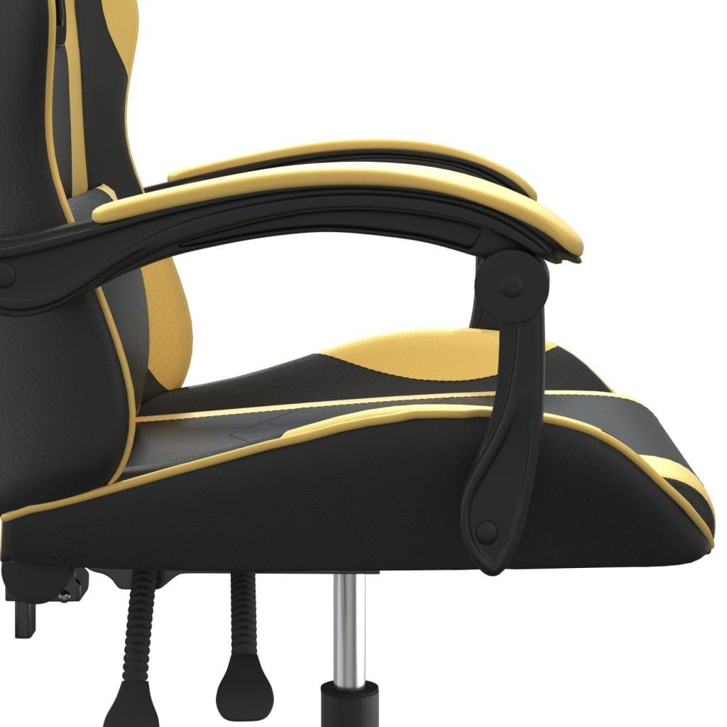 furnicato Gaming-Stuhl Drehbar Schwarz (1 Kunstleder Golden und St)