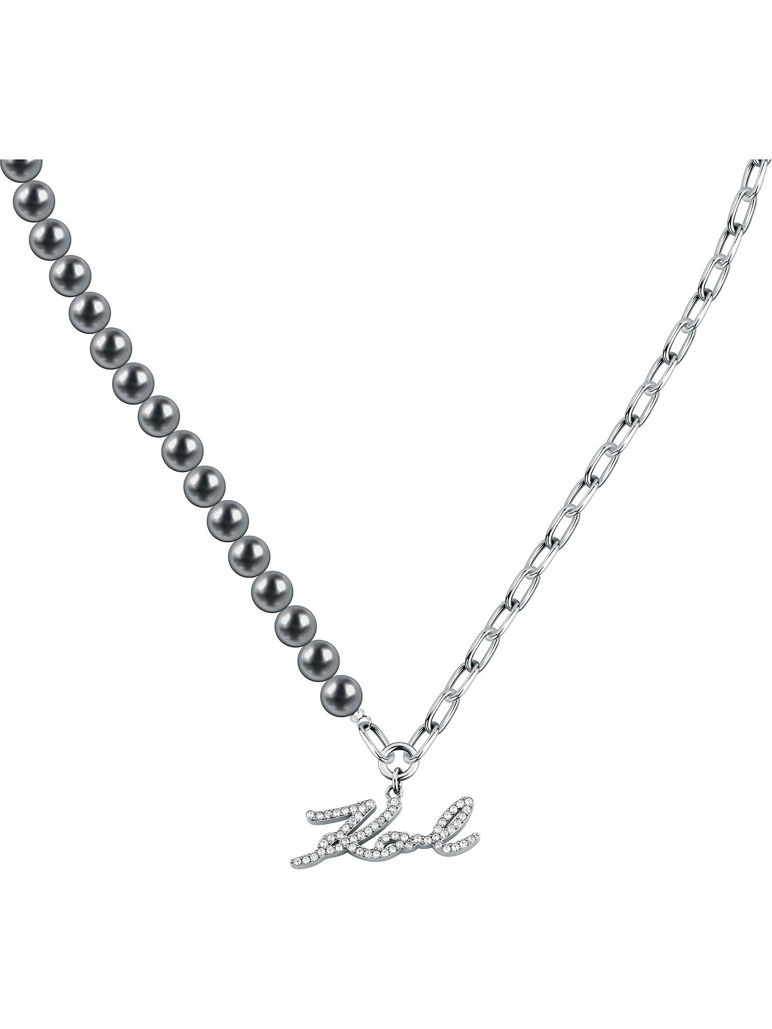 KARL LAGERFELD Collier Karl Lagerfeld Damen-Kette Edelstahl Kunstperle