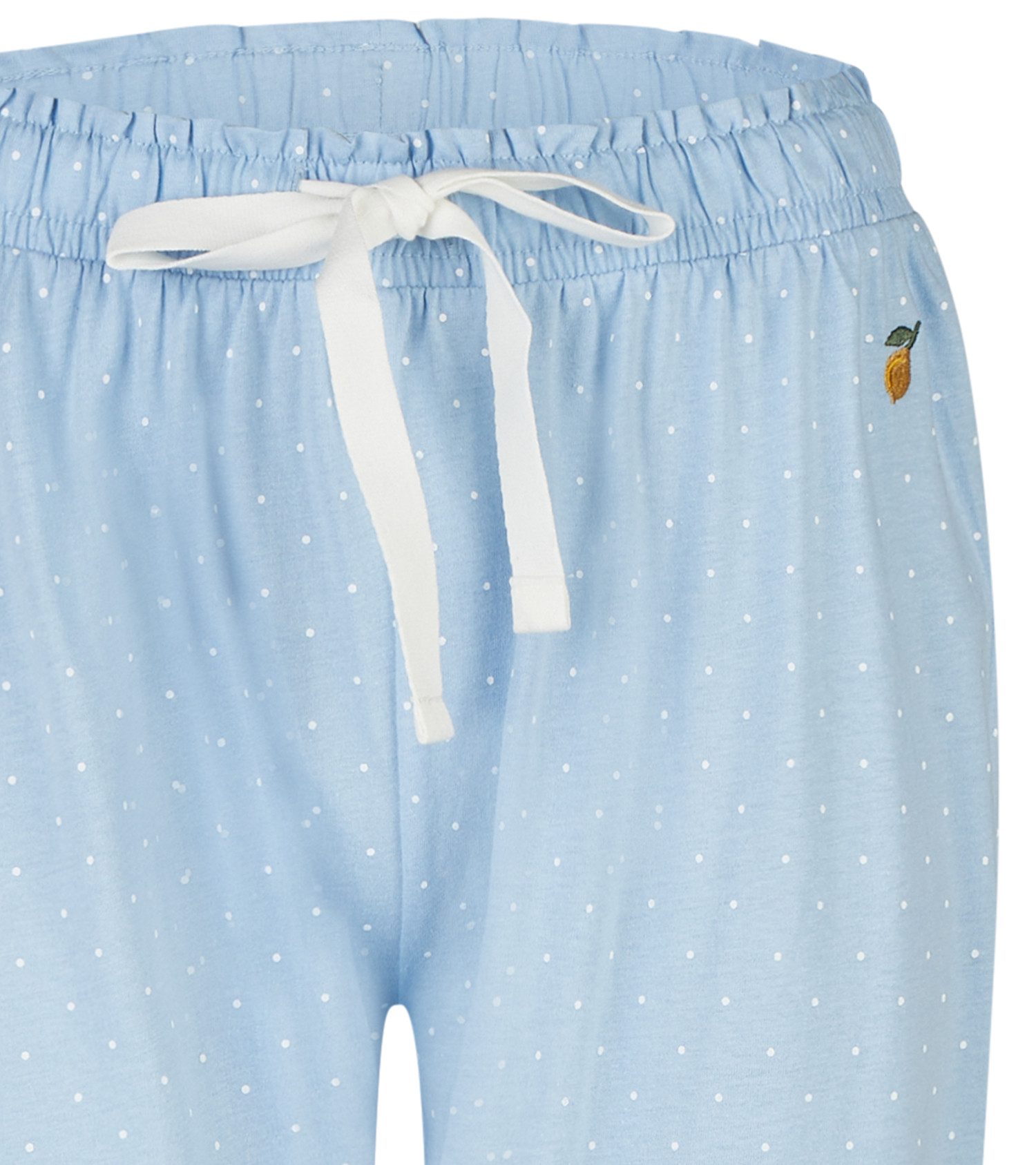 By Louise Pyjamahose Lace Luxury (1-tlg., 1-teilig) Damen Schlafhose Pyjamahose Caprihose Baumwolle