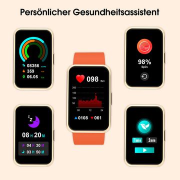 blackview R5 Fitnessuhr Sportuhr mit Schlafüberwachung und Herzfrequenzmessung Smartwatch (4 cm/1.57 Zoll), 1-tlg., Persönlicher Gesundheitsassistent, 24 Sportmodi, IP68 Wasserdicht