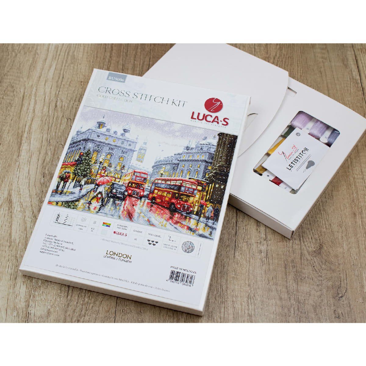 Luca-S Kreativset Luca-S Kreuzstich Set "Gold Collection London", Zählmuster, 44,5x32cm, (embroidery kit by Marussia)