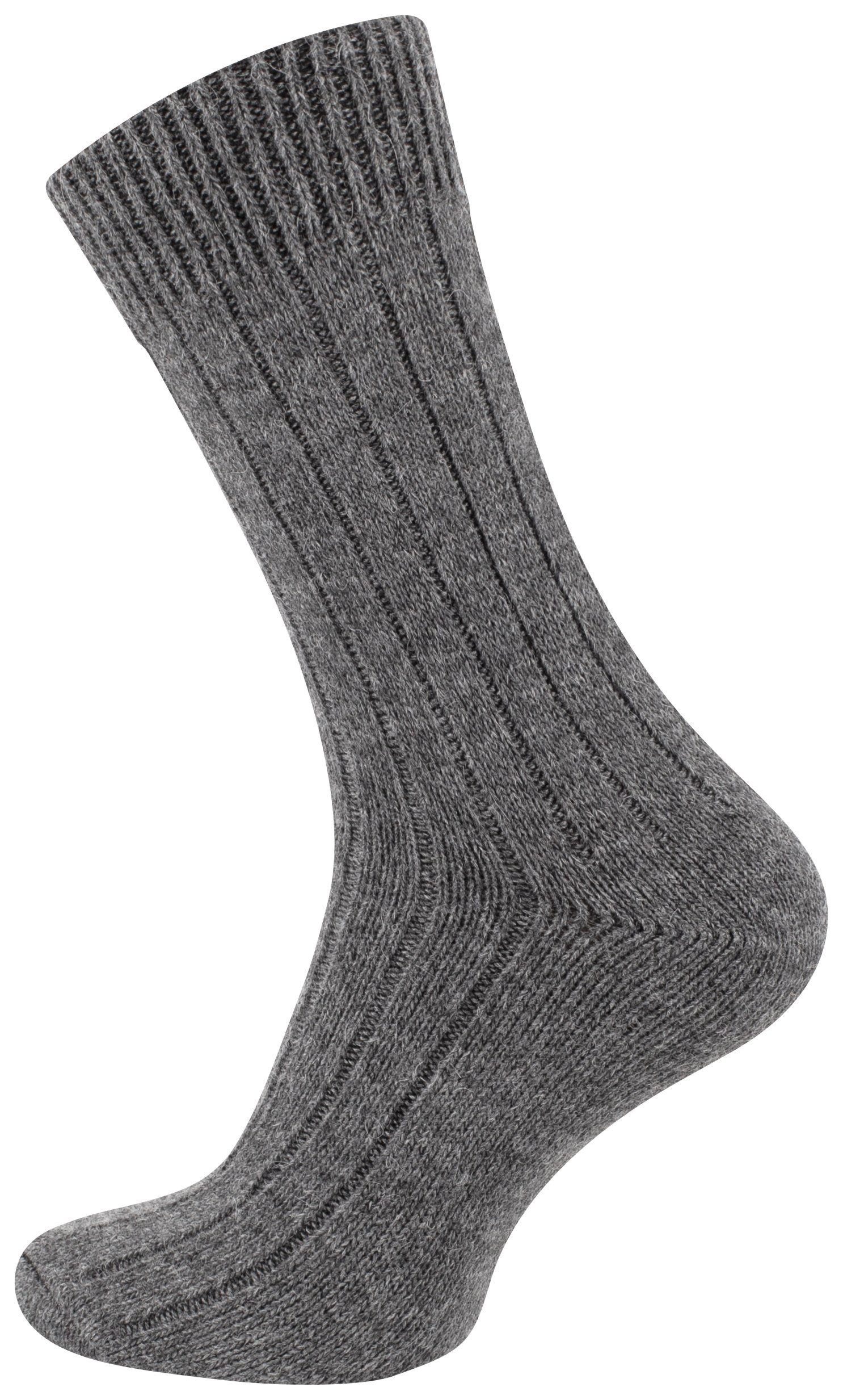 gefärbt Prime® und (2-Paar) ökologisch anthrazit/grau Socken Alpaka Socken Cotton vorgewaschen