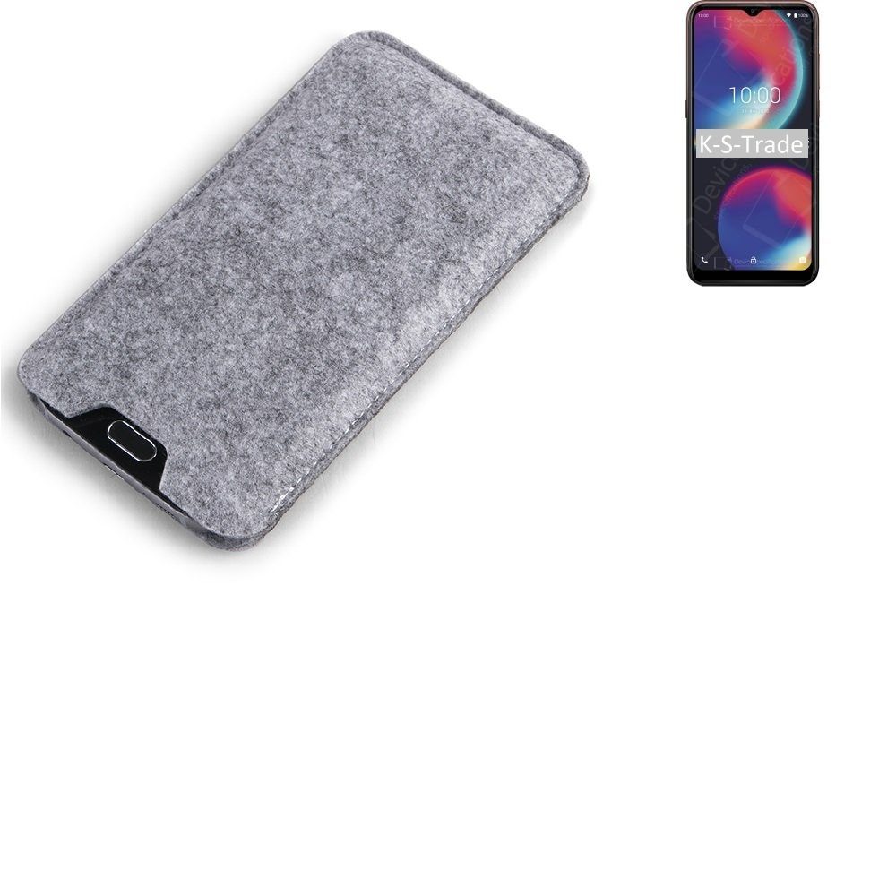 K-S-Trade Handyhülle für Wiko View 4, Filz Handyhülle Schutzhülle Filztasche Filz Tasche Case Sleeve
