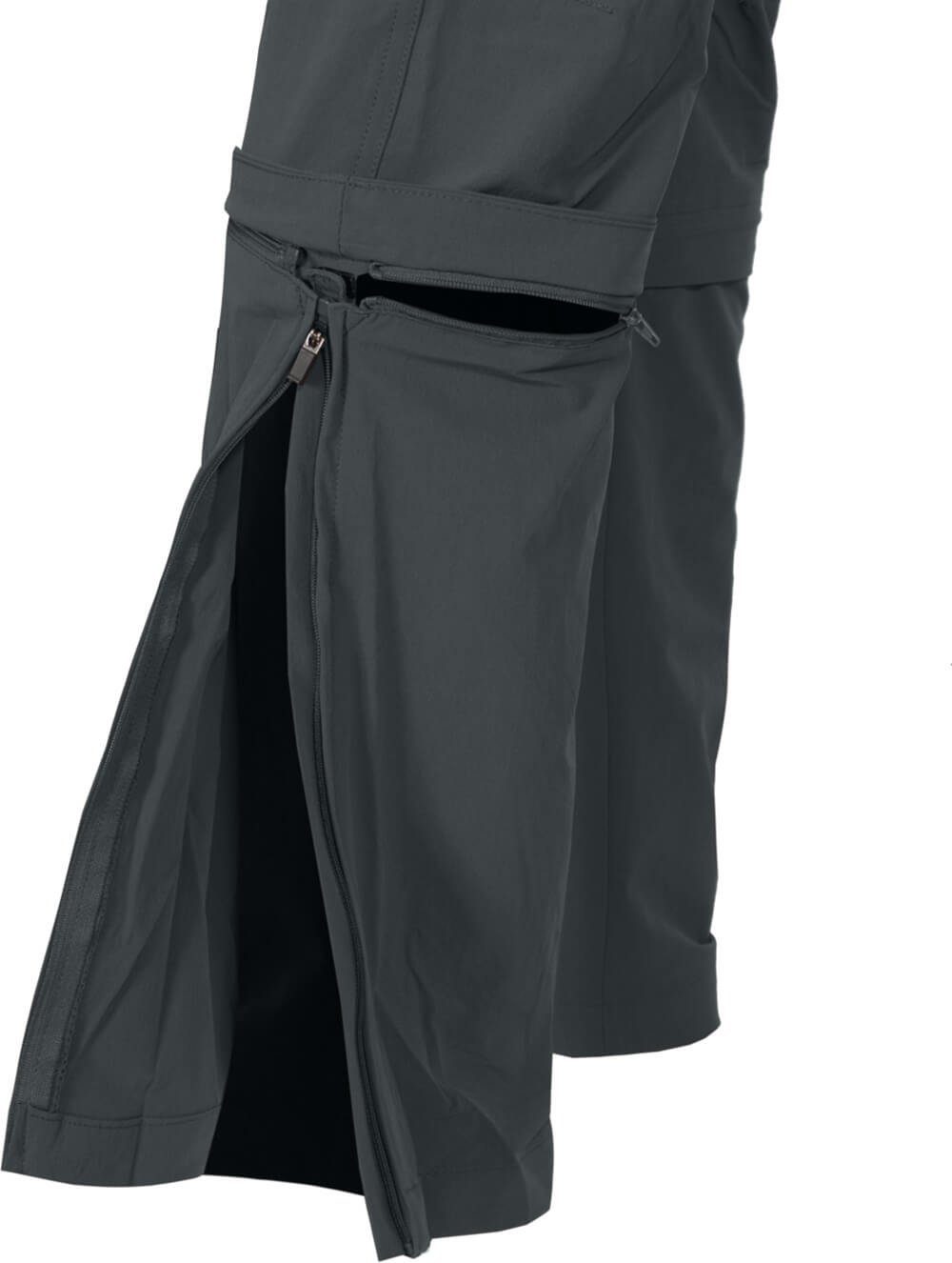 Bergson QUEENSLAND pflegeleicht, Normalgrößen, Doppel dunkel grau mit Zipp-Off Herren Zip-off-Hose Wanderhose, vielseitig, T-ZIPP