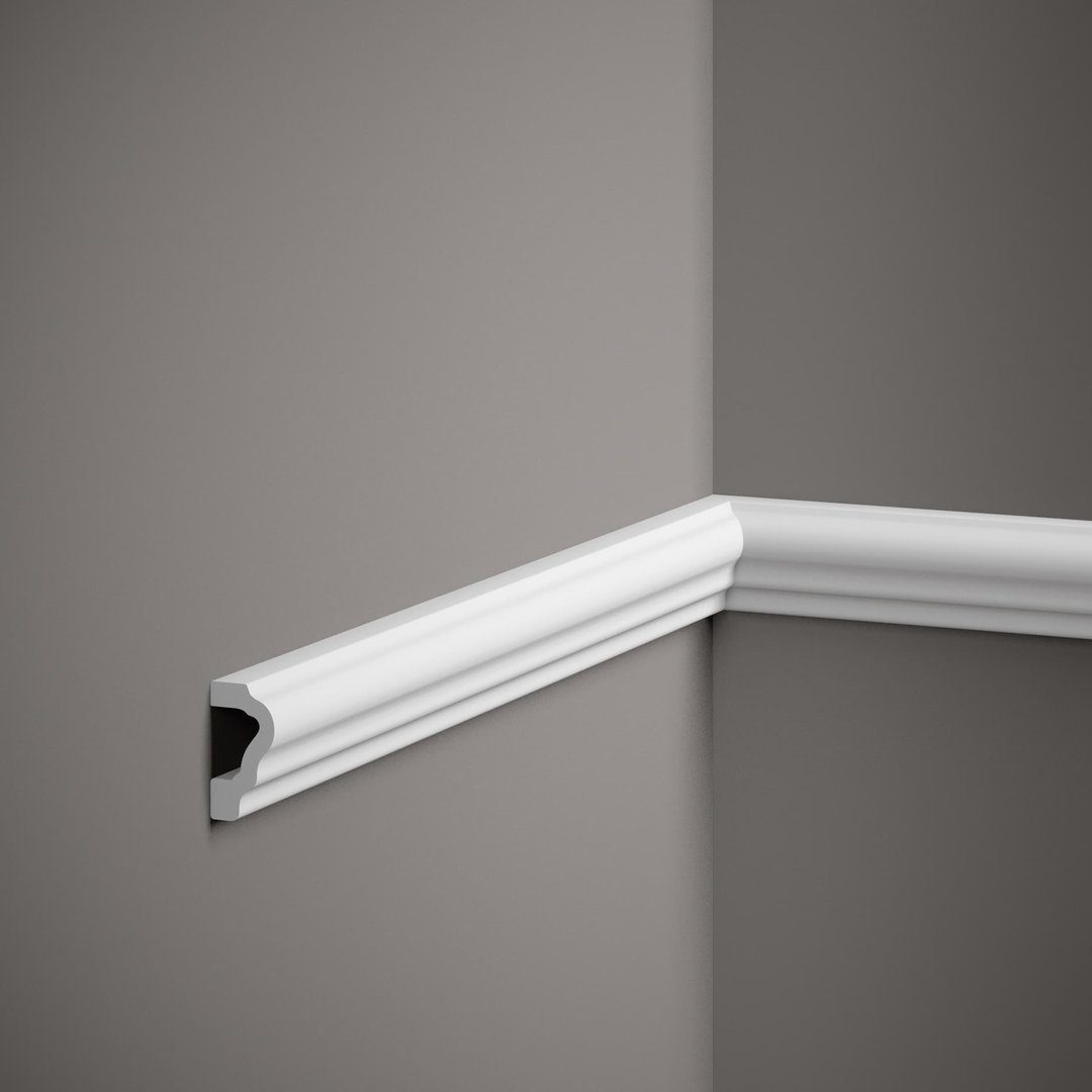 PROVISTON Zierleiste Polystyrol, 20 x 39 x 2000 mm, Weiß, Wandleiste, Kleben, Polystyrol, 1-St.