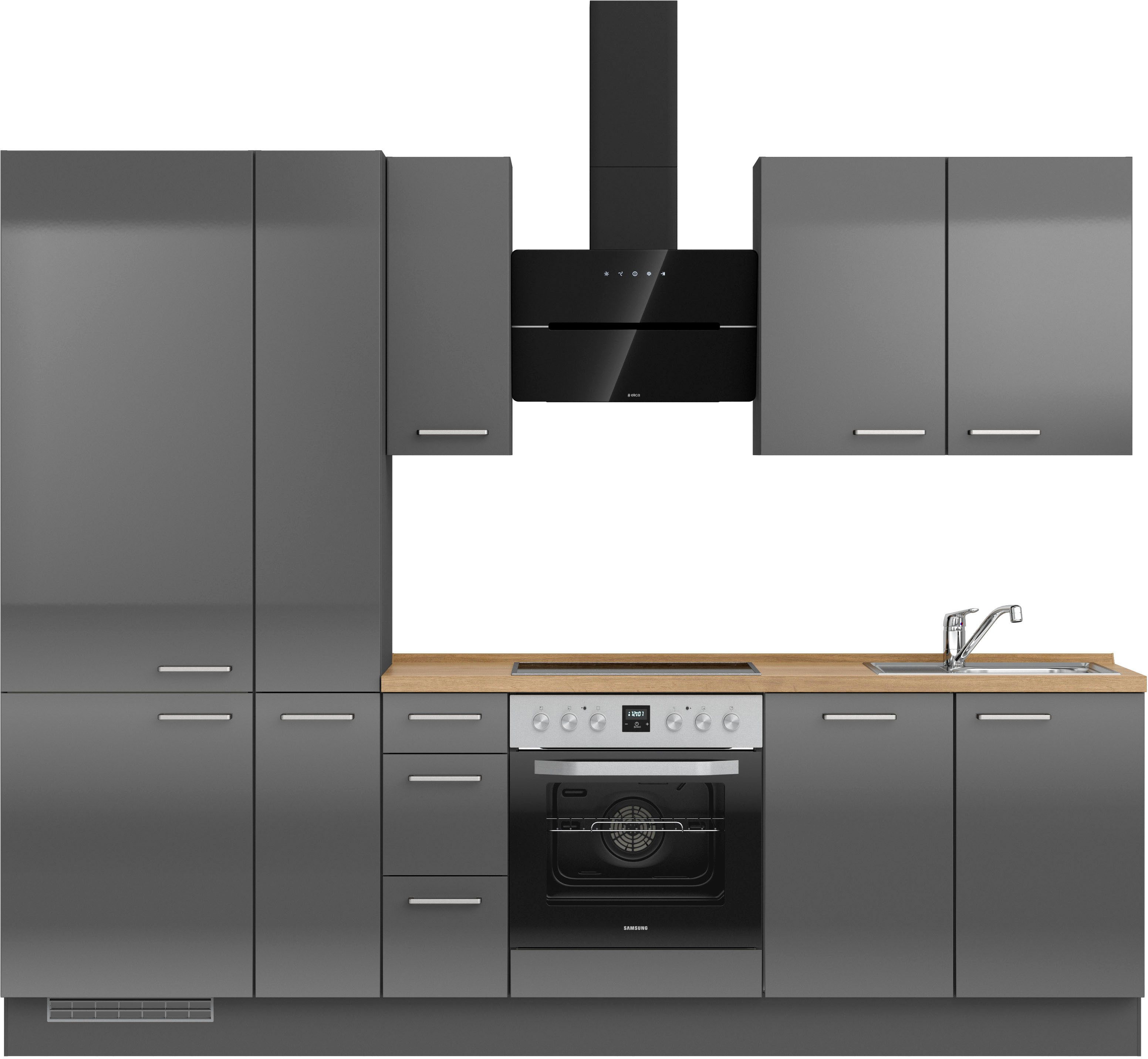 nobilia® Küchenzeile "Flash II", NEU: individuell anpassbar mit gratis Profi-Beratung, vormontiert, Breite 270 cm, Ausrichtung wählbar, wahlw. mit E-Geräten